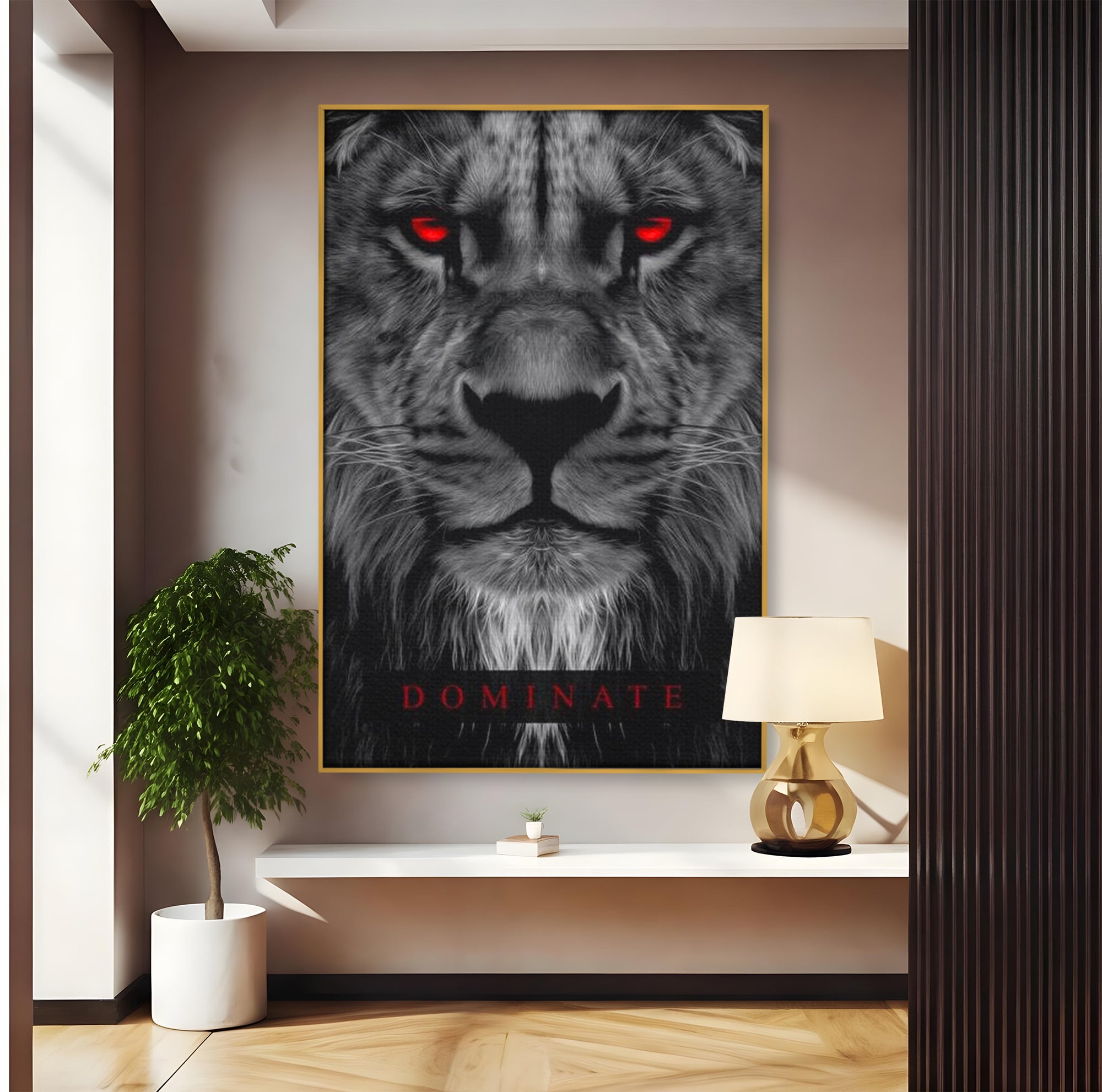 Tablou Canvas Premium LuxCanva® F1021, Fii Rege , Leu, Lider, Puternic, Jungla, Forta, Savana, Coroana, Impunator, Living Room, Birou, Culori vibrante