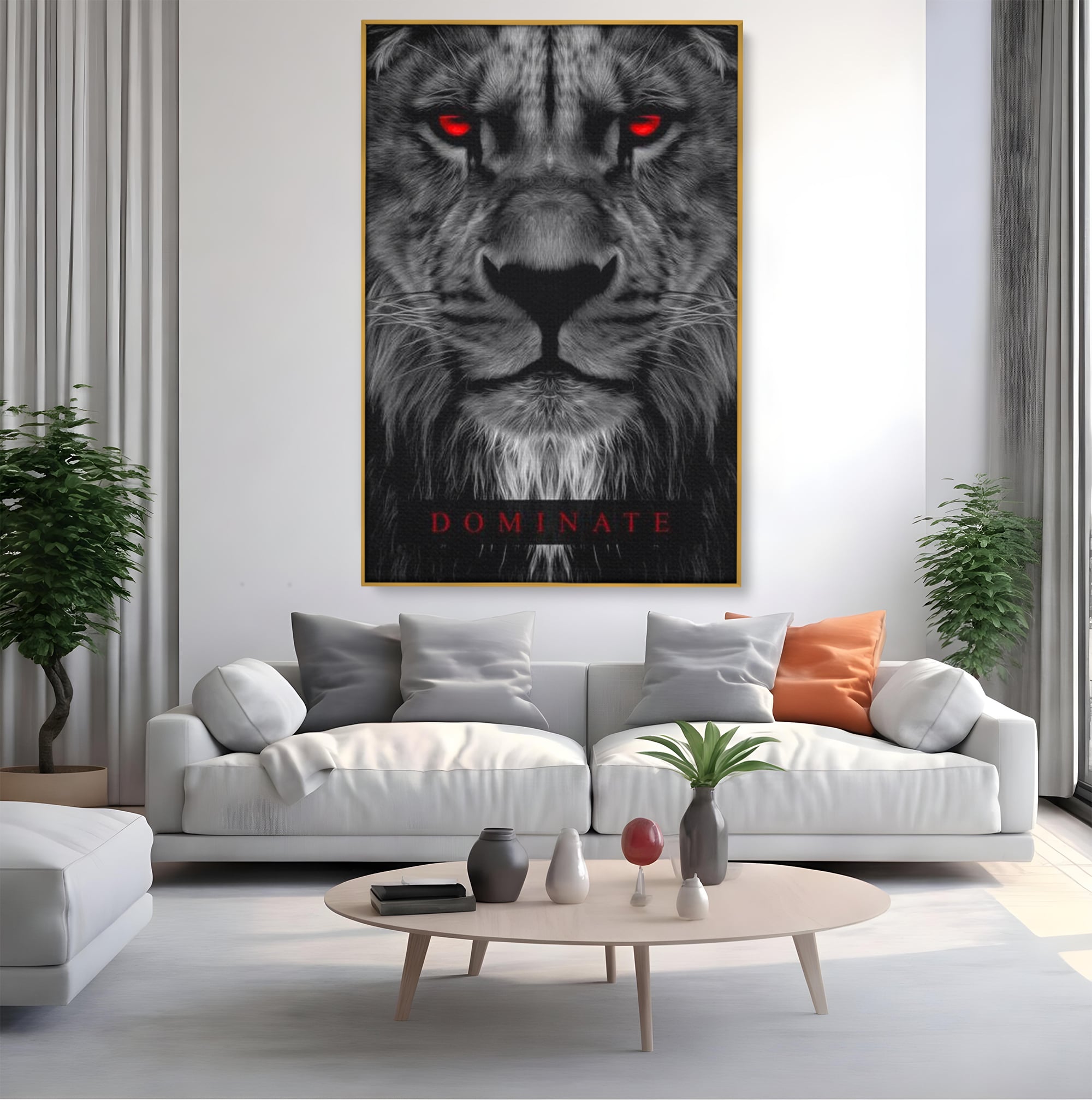 Tablou Canvas Premium LuxCanva® F1021, Fii Rege , Leu, Lider, Puternic, Jungla, Forta, Savana, Coroana, Impunator, Living Room, Birou, Culori vibrante