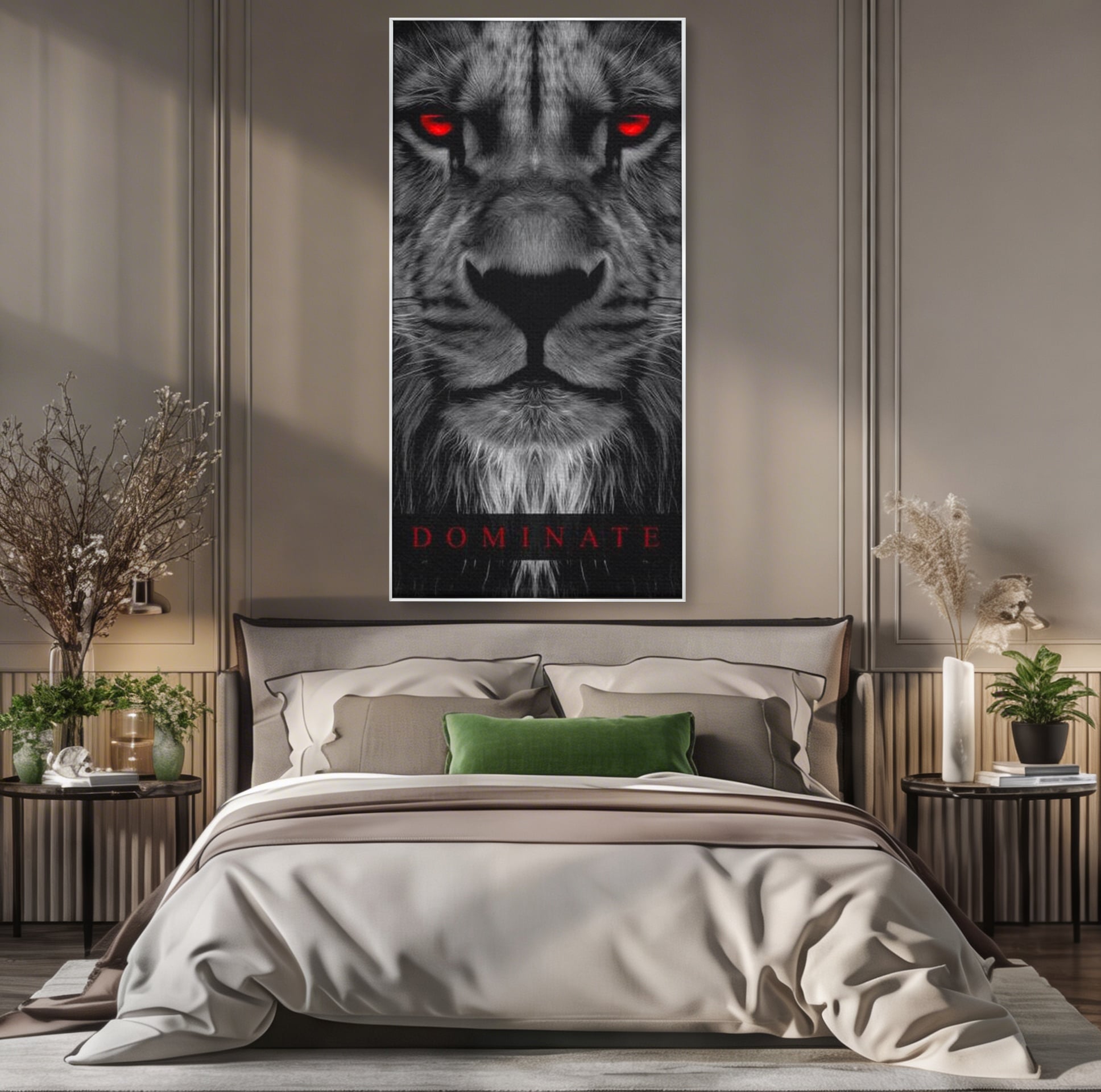 Tablou Canvas Premium LuxCanva® F1021, Fii Rege , Leu, Lider, Puternic, Jungla, Forta, Savana, Coroana, Impunator, Living Room, Birou, Culori vibrante