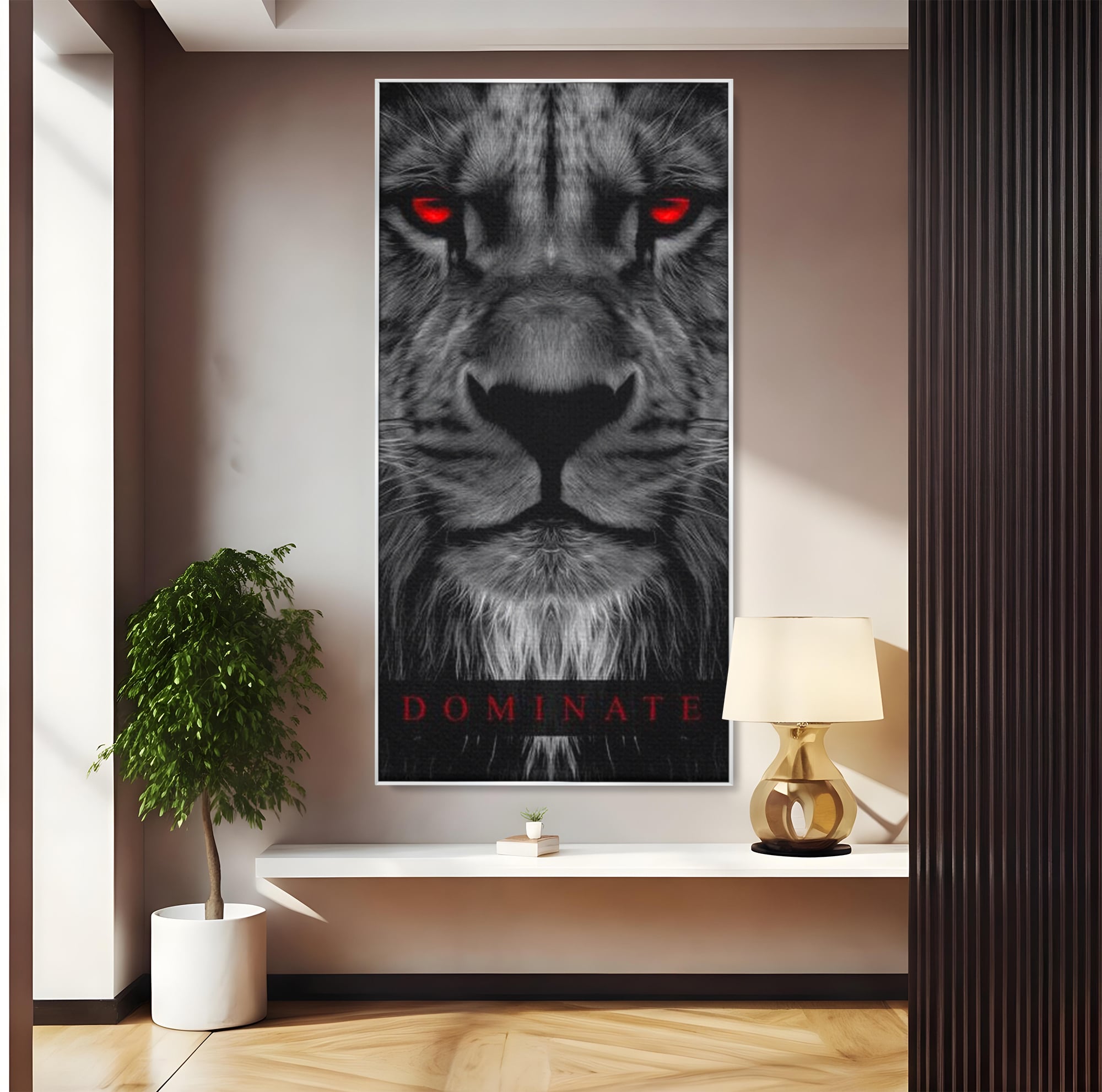 Tablou Canvas Premium LuxCanva® F1021, Fii Rege , Leu, Lider, Puternic, Jungla, Forta, Savana, Coroana, Impunator, Living Room, Birou, Culori vibrante