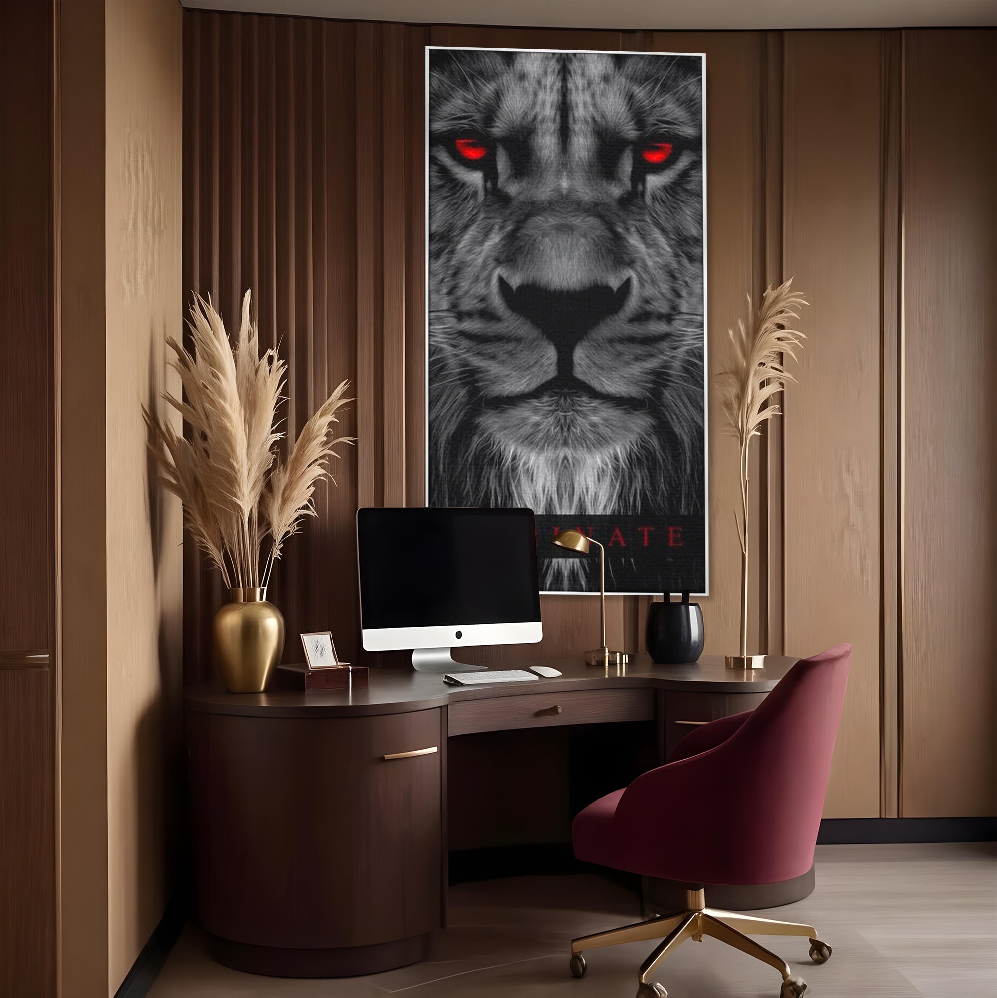 Tablou Canvas Premium LuxCanva® F1021, Fii Rege , Leu, Lider, Puternic, Jungla, Forta, Savana, Coroana, Impunator, Living Room, Birou, Culori vibrante