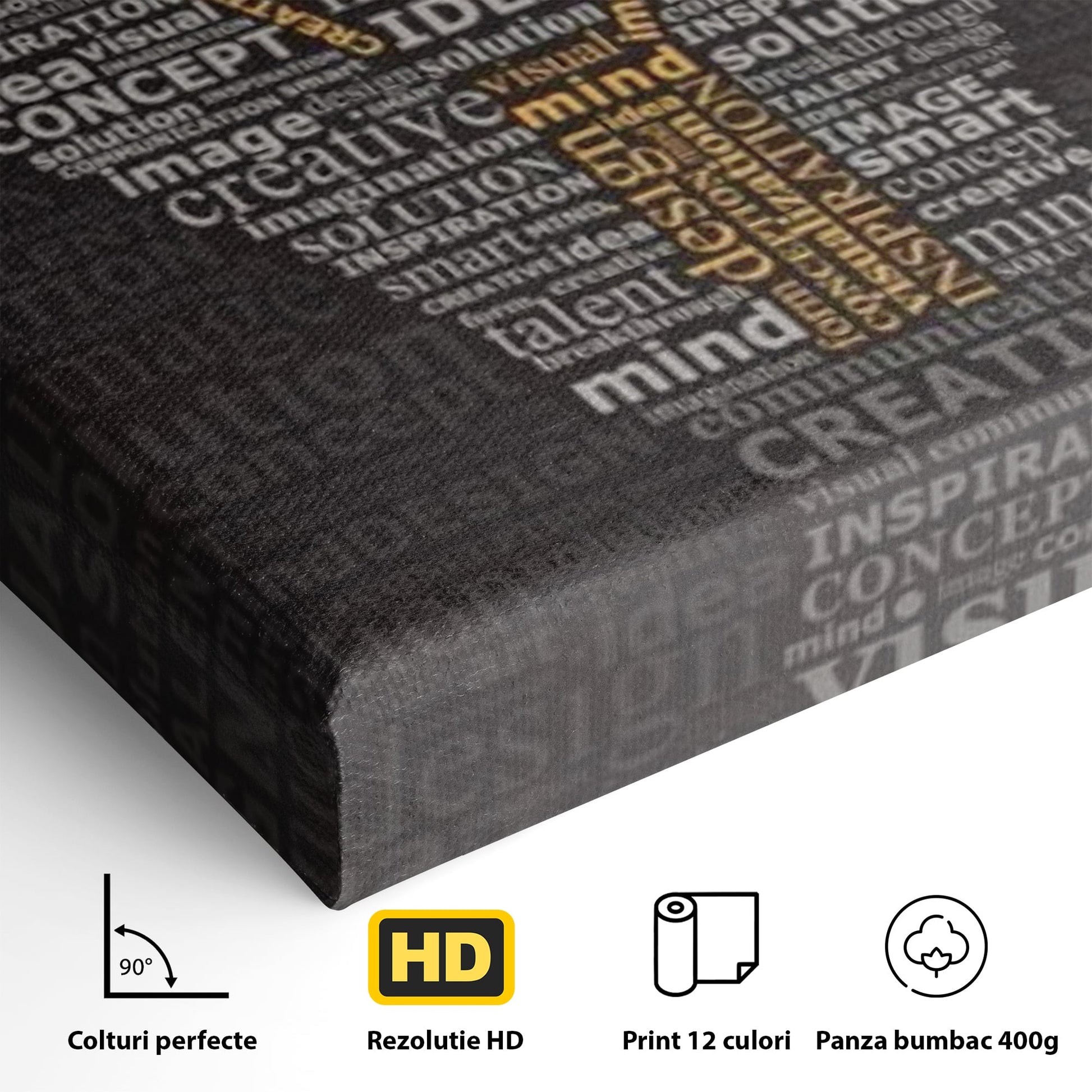 Tablou Canvas Premium LuxCanva® F1025, Ideile Schimba Lumea , Inovatie, Concept, Antreprenor, Idei, Living Room, Birou, Culori vibrante