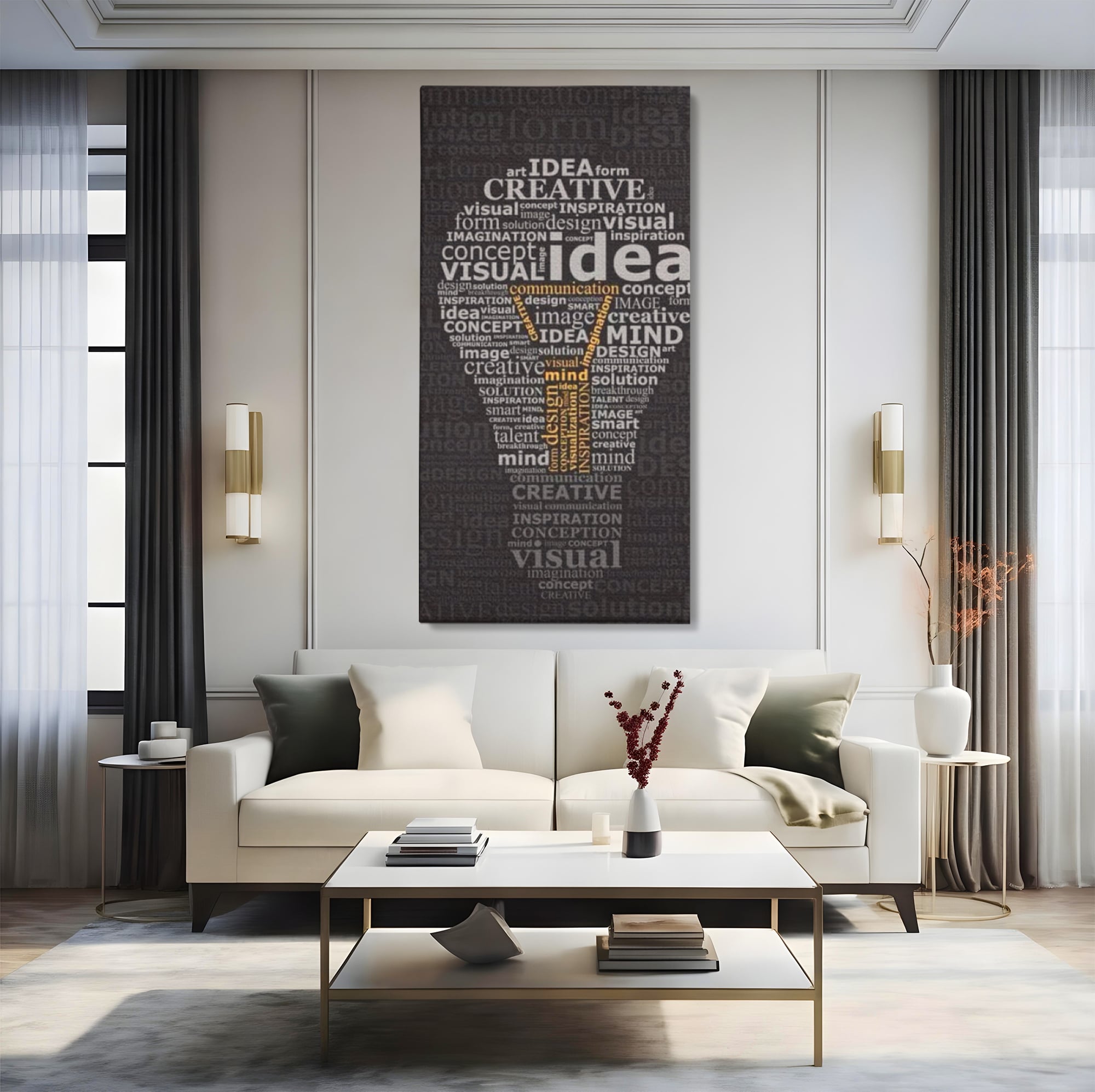 Tablou Canvas Premium LuxCanva® F1025, Ideile Schimba Lumea , Inovatie, Concept, Antreprenor, Idei, Living Room, Birou, Culori vibrante