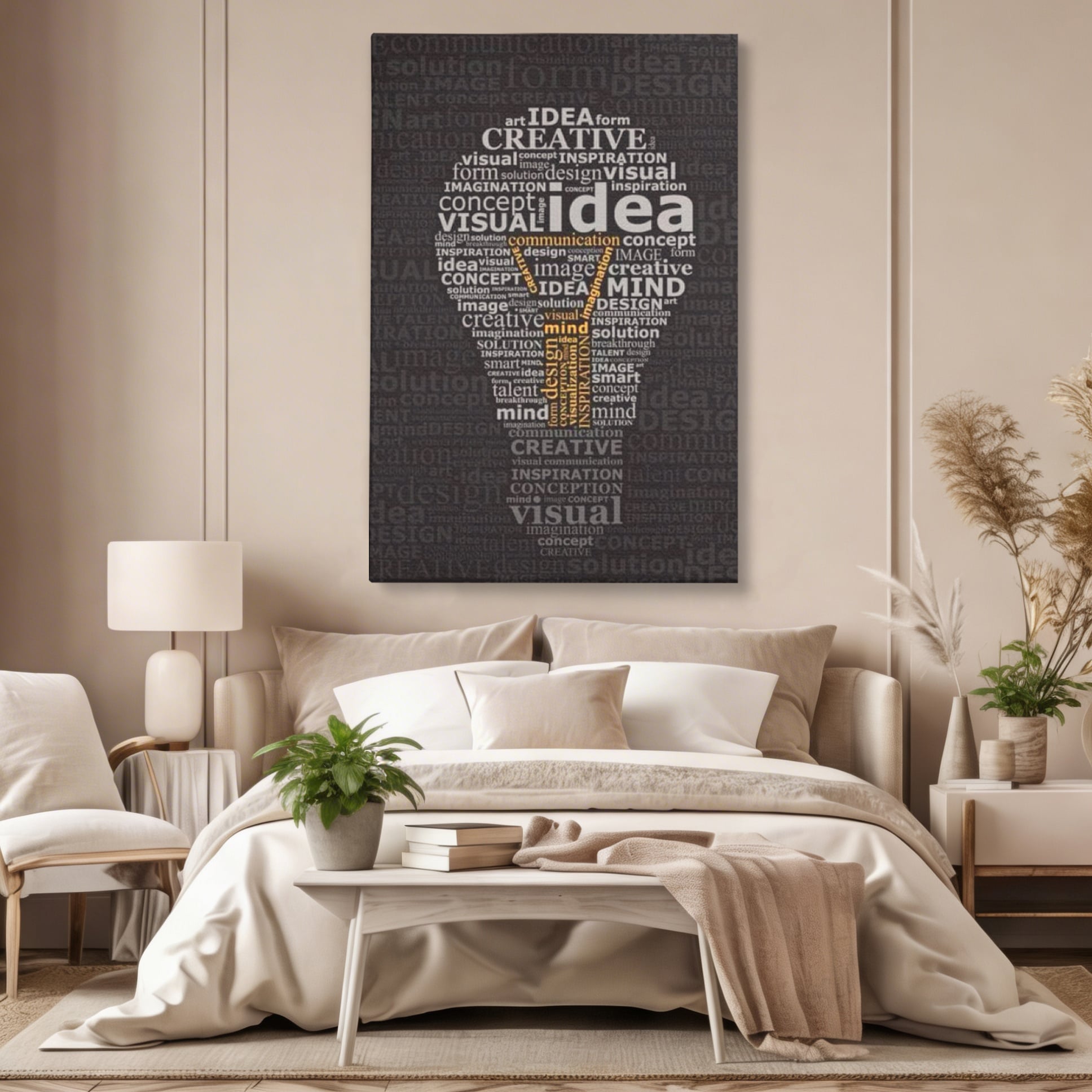 Tablou Canvas Premium LuxCanva® F1025, Ideile Schimba Lumea , Inovatie, Concept, Antreprenor, Idei, Living Room, Birou, Culori vibrante