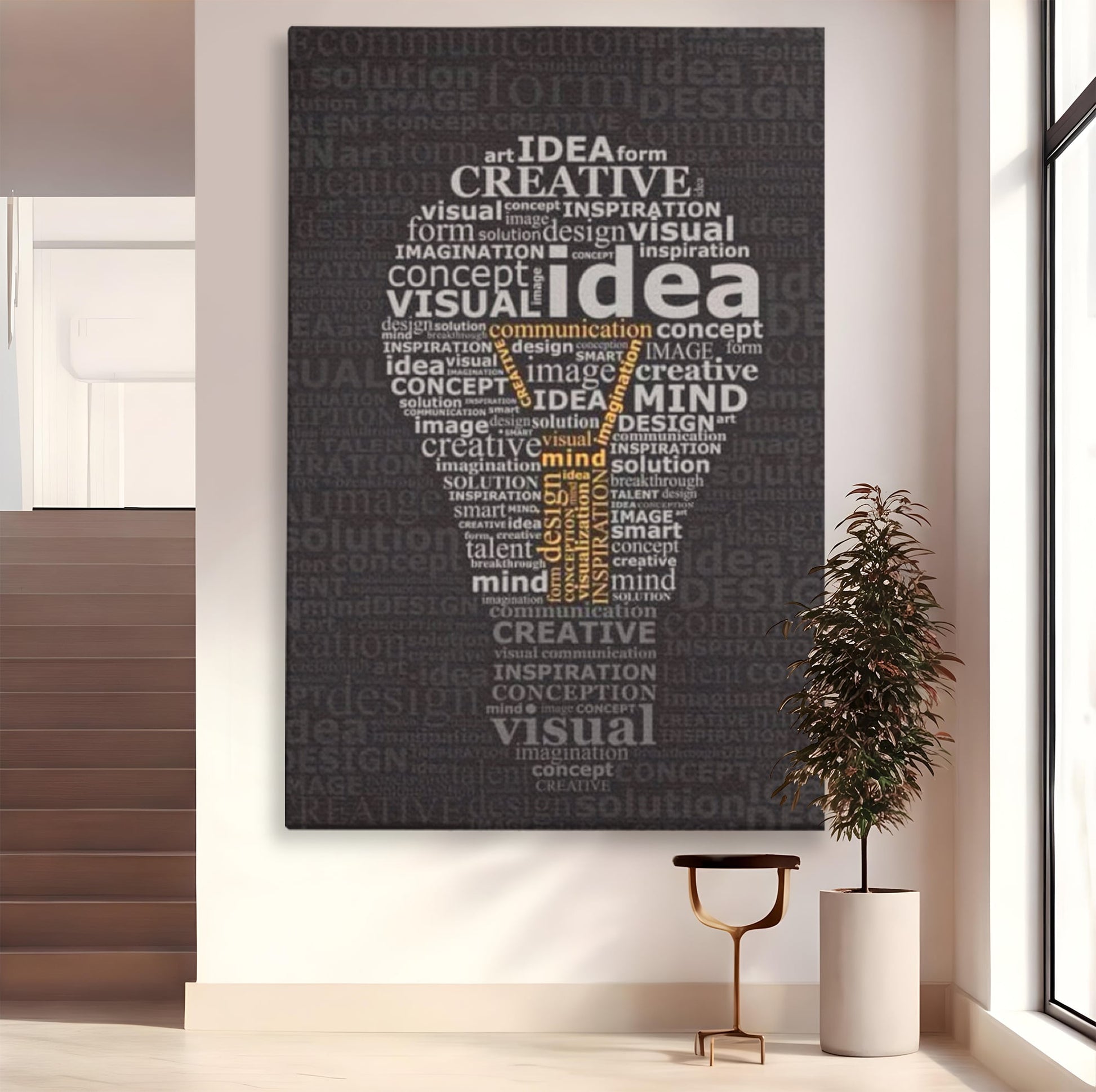 Tablou Canvas Premium LuxCanva® F1025, Ideile Schimba Lumea , Inovatie, Concept, Antreprenor, Idei, Living Room, Birou, Culori vibrante