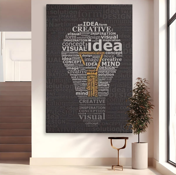 Tablou Canvas Premium LuxCanva® F1025, Ideile Schimba Lumea , Inovatie, Concept, Antreprenor, Idei, Living Room, Birou, Culori vibrante