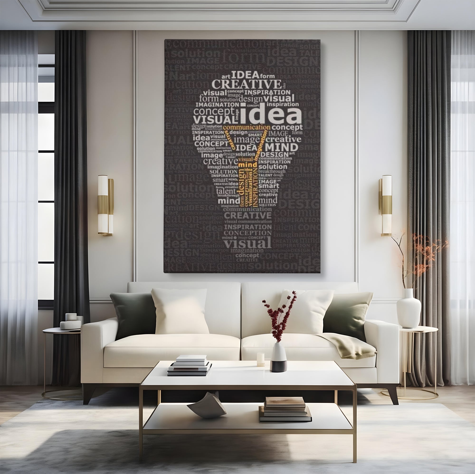 Tablou Canvas Premium LuxCanva® F1025, Ideile Schimba Lumea , Inovatie, Concept, Antreprenor, Idei, Living Room, Birou, Culori vibrante