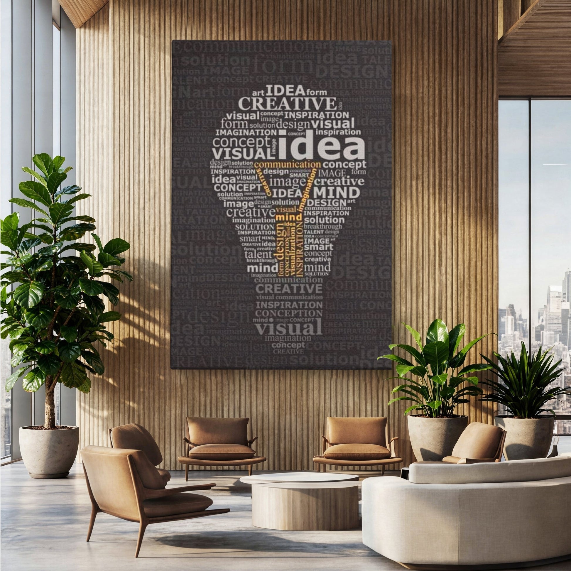 Tablou Canvas Premium LuxCanva® F1025, Ideile Schimba Lumea , Inovatie, Concept, Antreprenor, Idei, Living Room, Birou, Culori vibrante