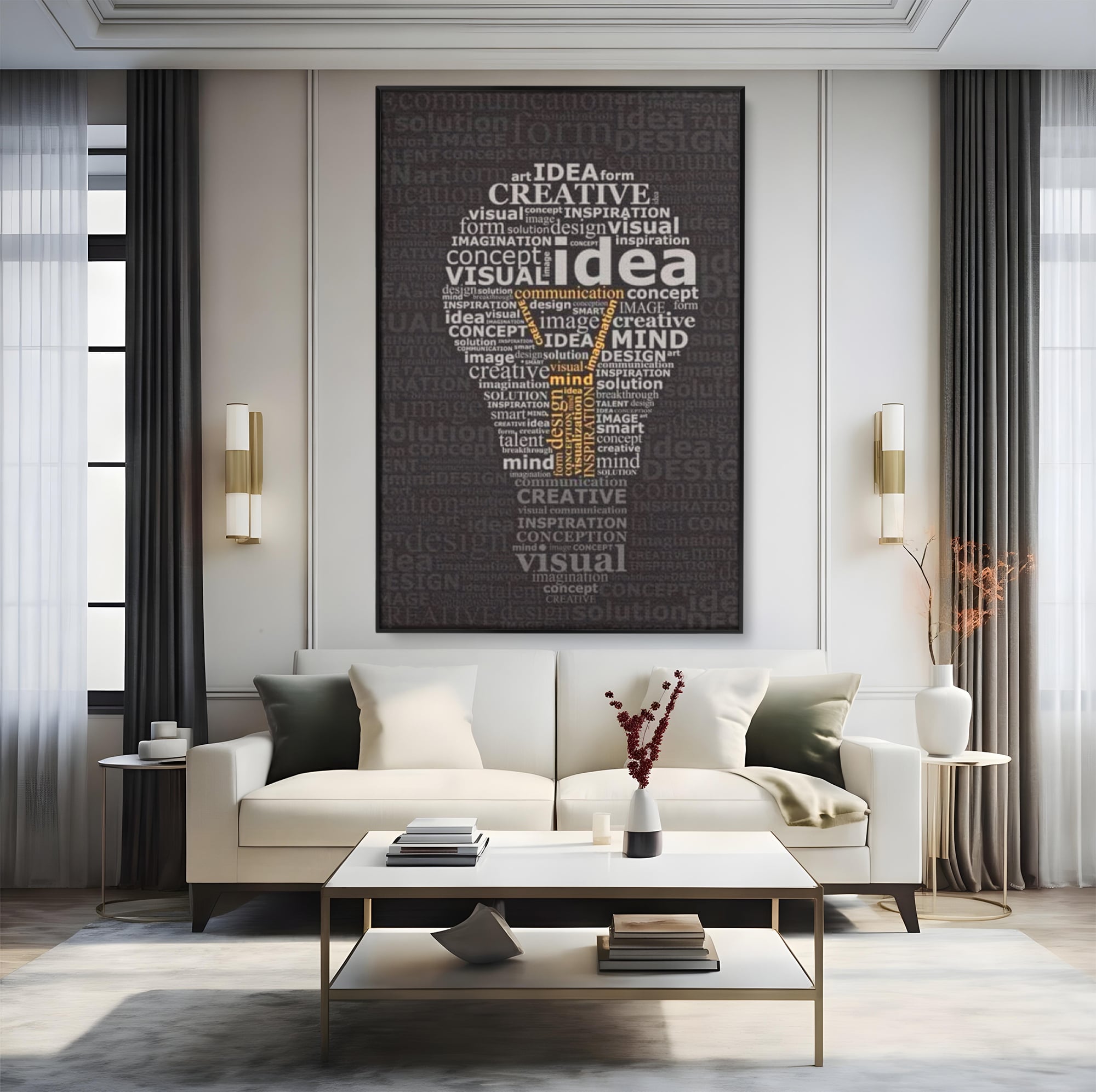 Tablou Canvas Premium LuxCanva® F1025, Ideile Schimba Lumea , Inovatie, Concept, Antreprenor, Idei, Living Room, Birou, Culori vibrante