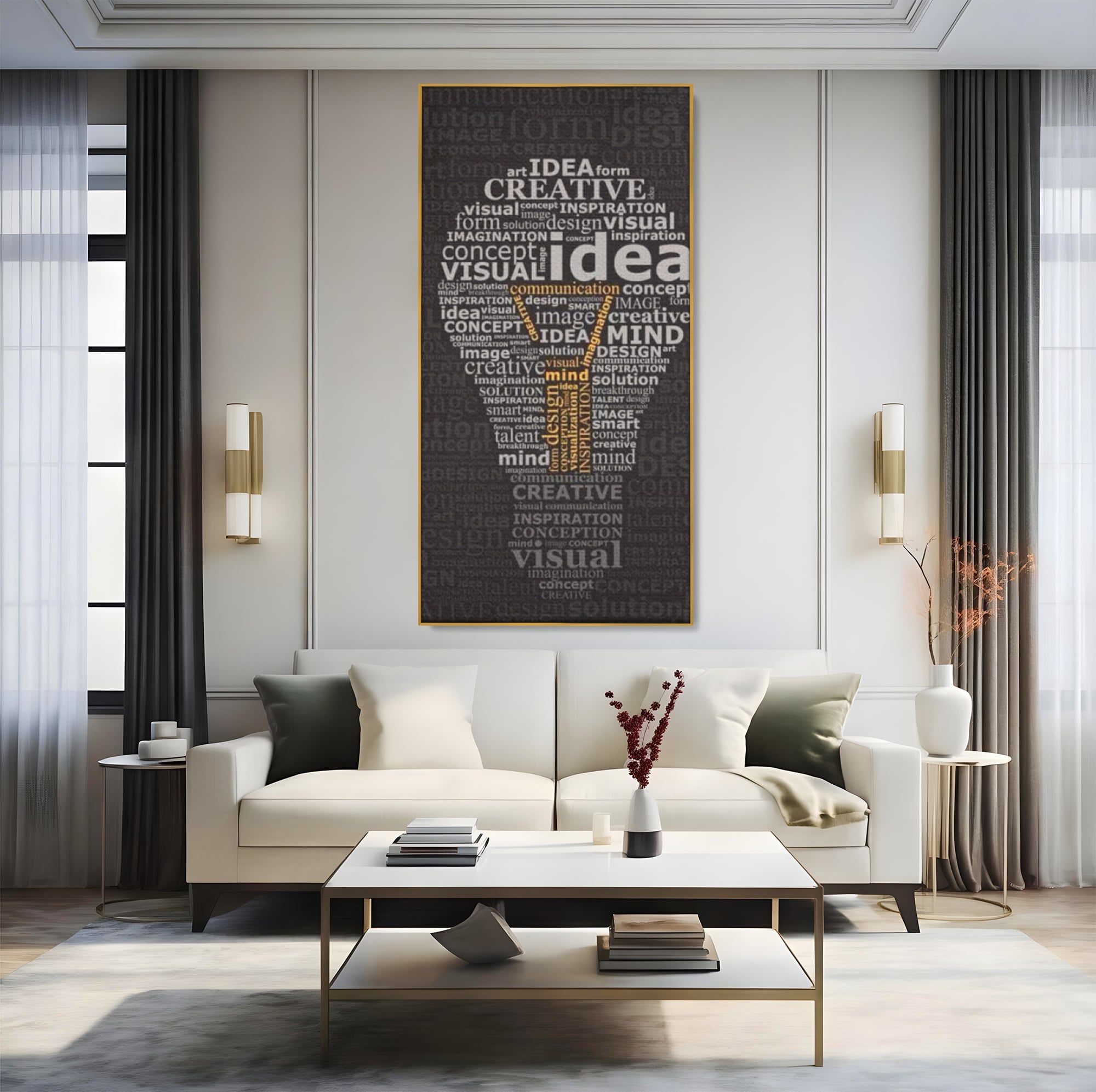 Tablou Canvas Premium LuxCanva® F1025, Ideile Schimba Lumea , Inovatie, Concept, Antreprenor, Idei, Living Room, Birou, Culori vibrante