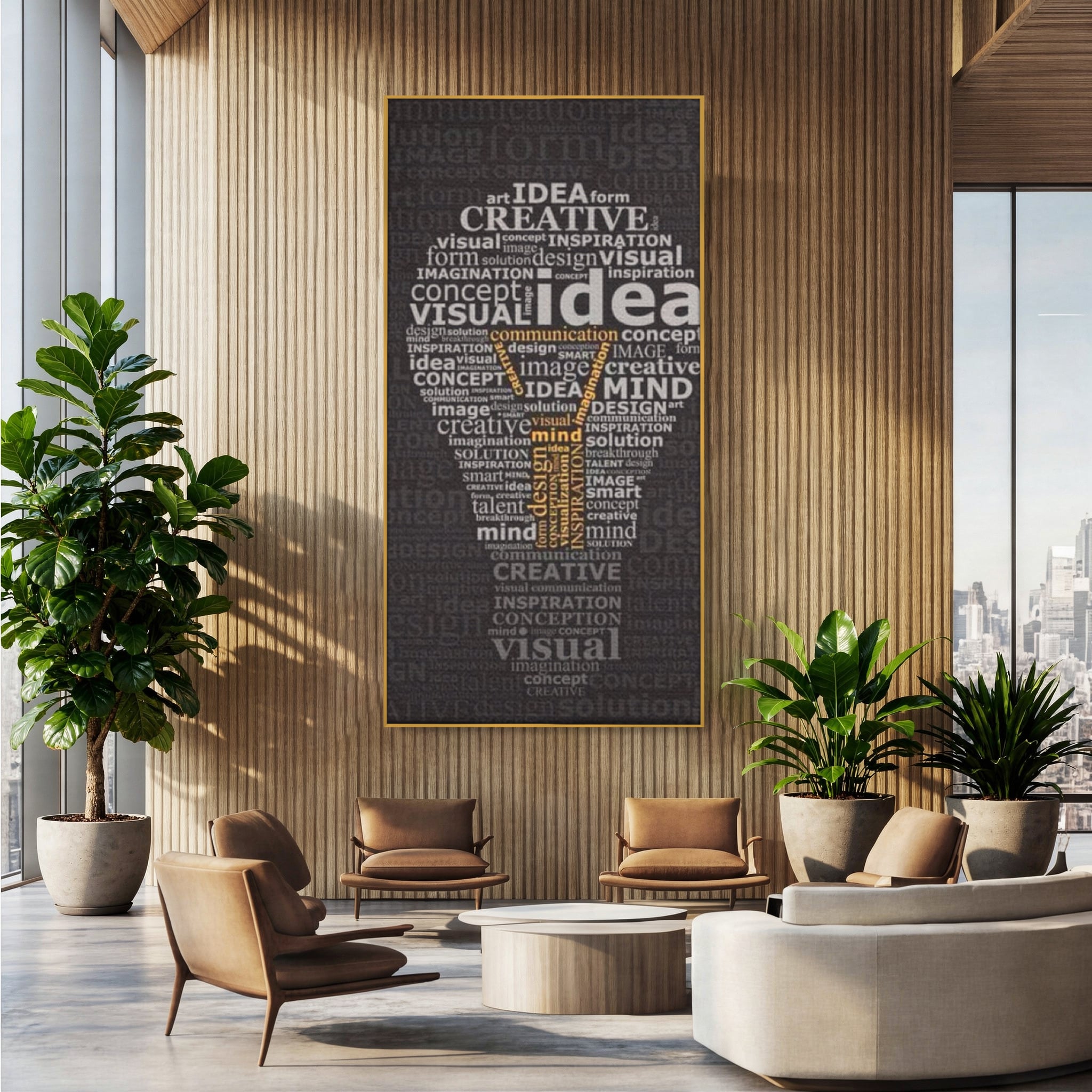 Tablou Canvas Premium LuxCanva® F1025, Ideile Schimba Lumea , Inovatie, Concept, Antreprenor, Idei, Living Room, Birou, Culori vibrante