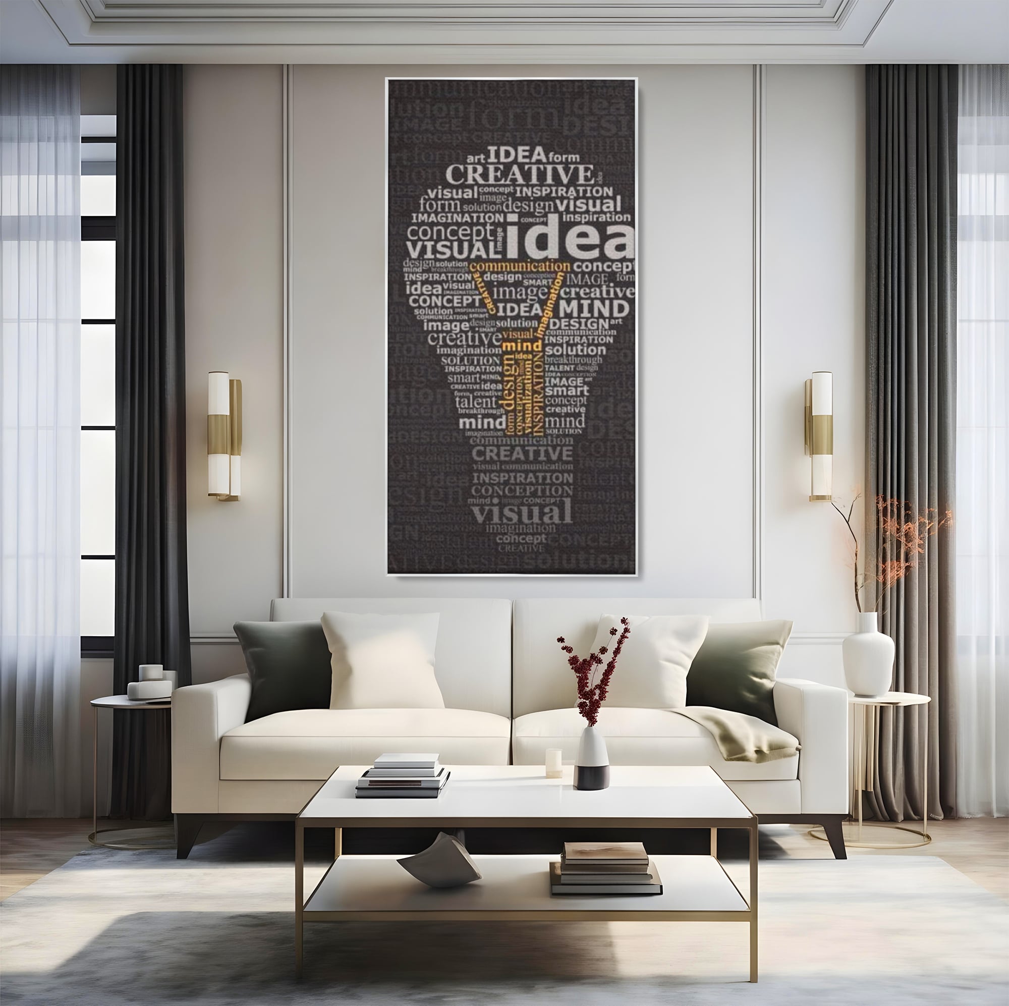 Tablou Canvas Premium LuxCanva® F1025, Ideile Schimba Lumea , Inovatie, Concept, Antreprenor, Idei, Living Room, Birou, Culori vibrante