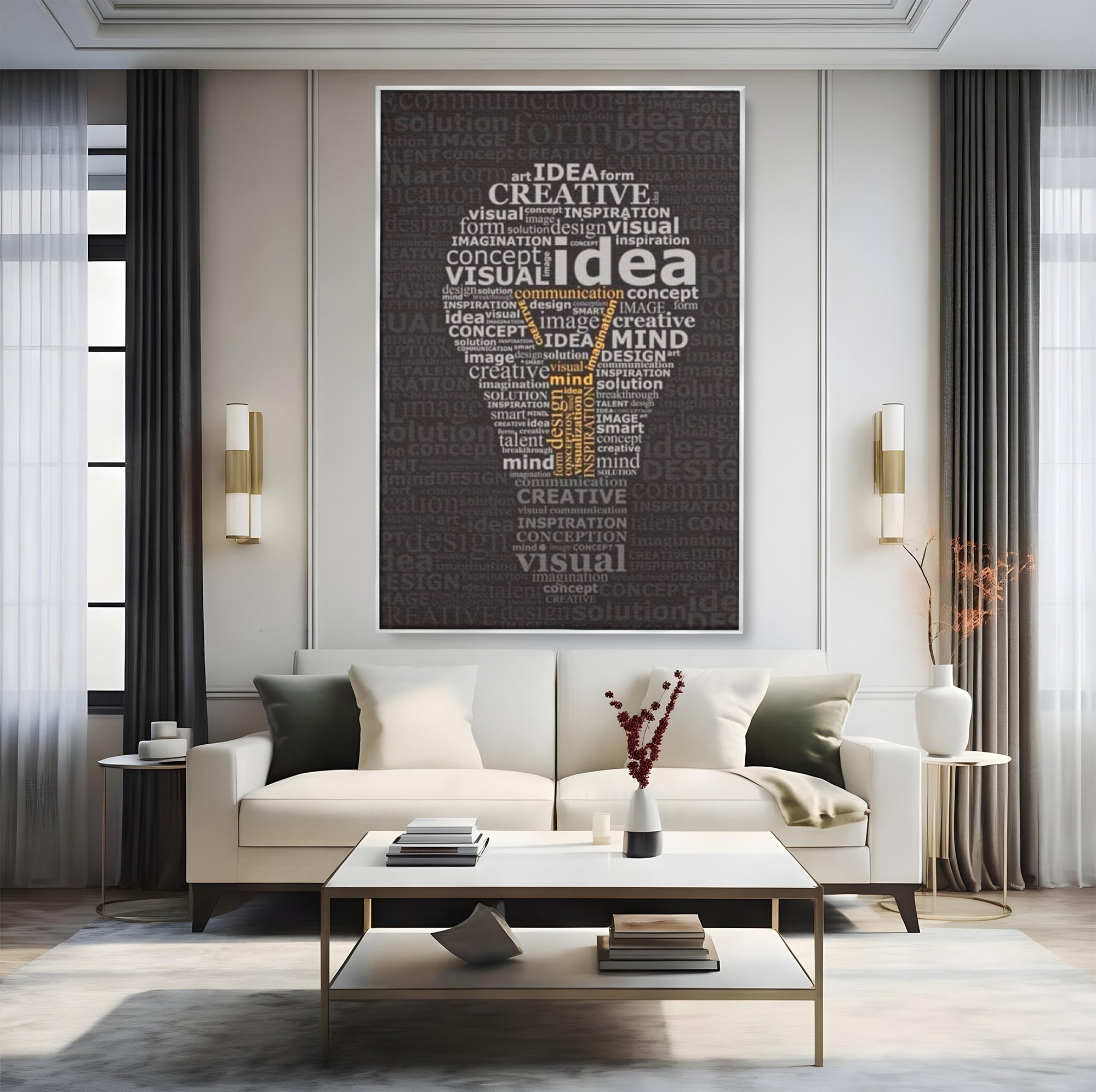 Tablou Canvas Premium LuxCanva® F1025, Ideile Schimba Lumea , Inovatie, Concept, Antreprenor, Idei, Living Room, Birou, Culori vibrante