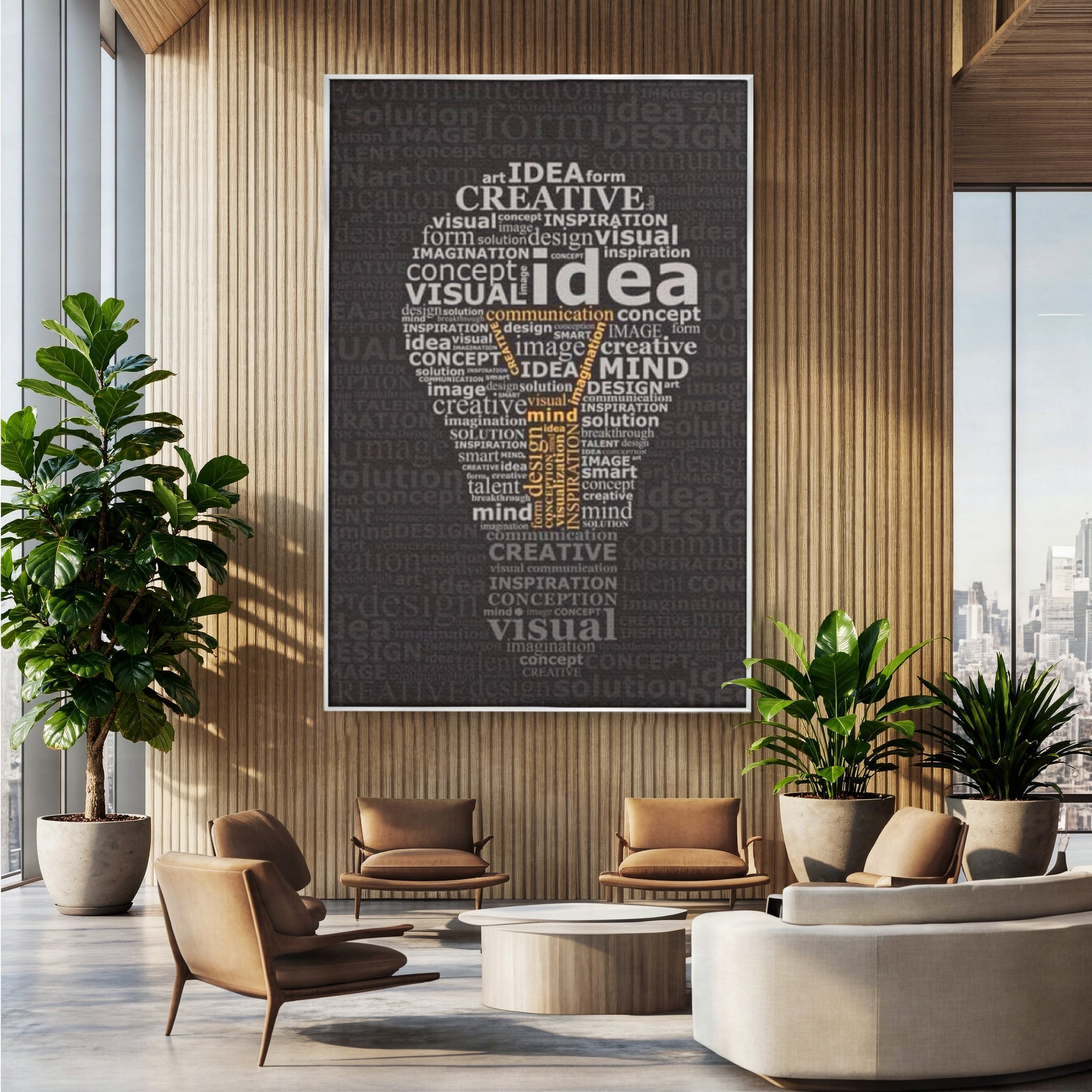 Tablou Canvas Premium LuxCanva® F1025, Ideile Schimba Lumea , Inovatie, Concept, Antreprenor, Idei, Living Room, Birou, Culori vibrante