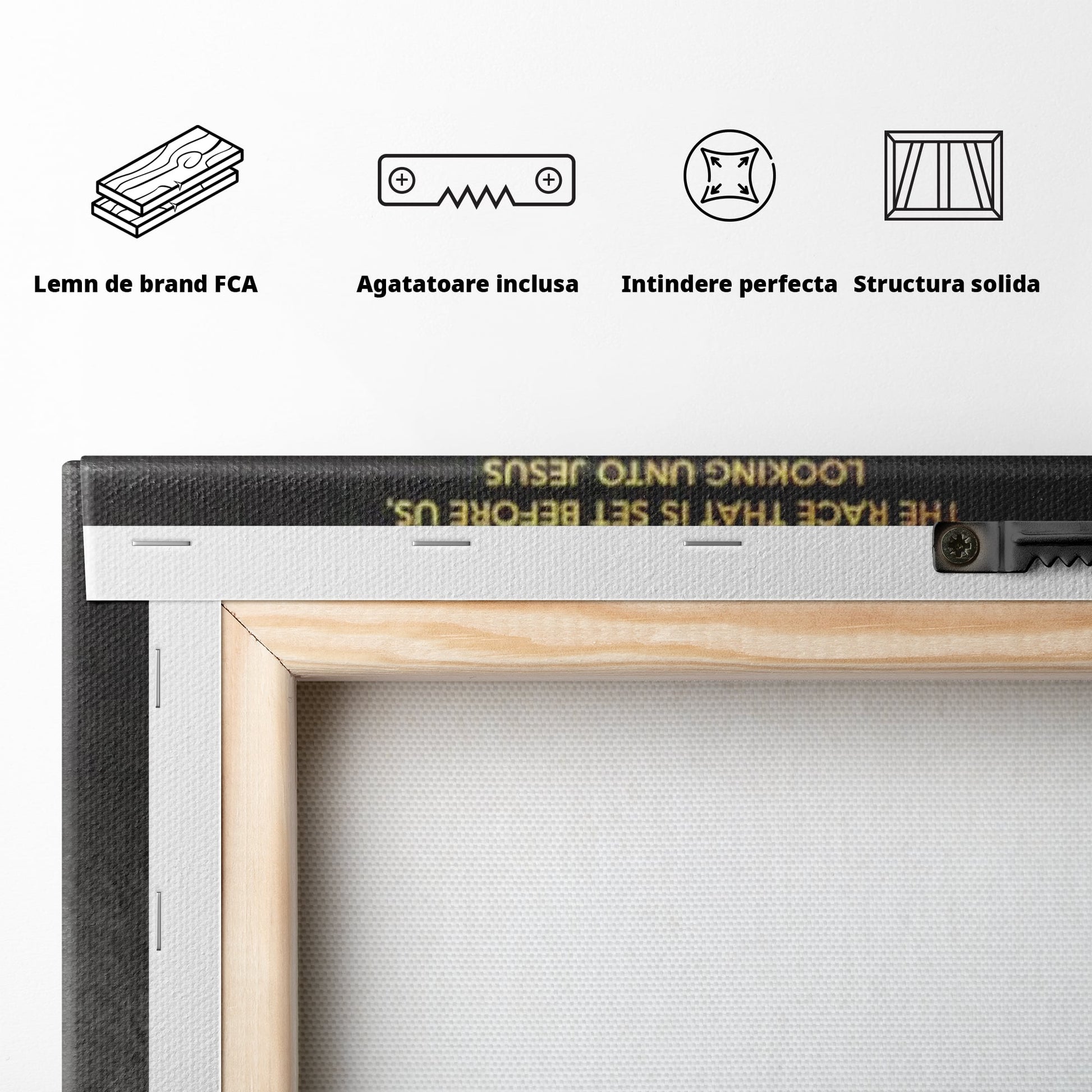 Tablou Canvas Premium LuxCanva® F1031, Alearga Spre Victorie , Verset, Biblic, Alergare, Rabdare, Perseverenta, Living Room, Birou, Culori vibrante