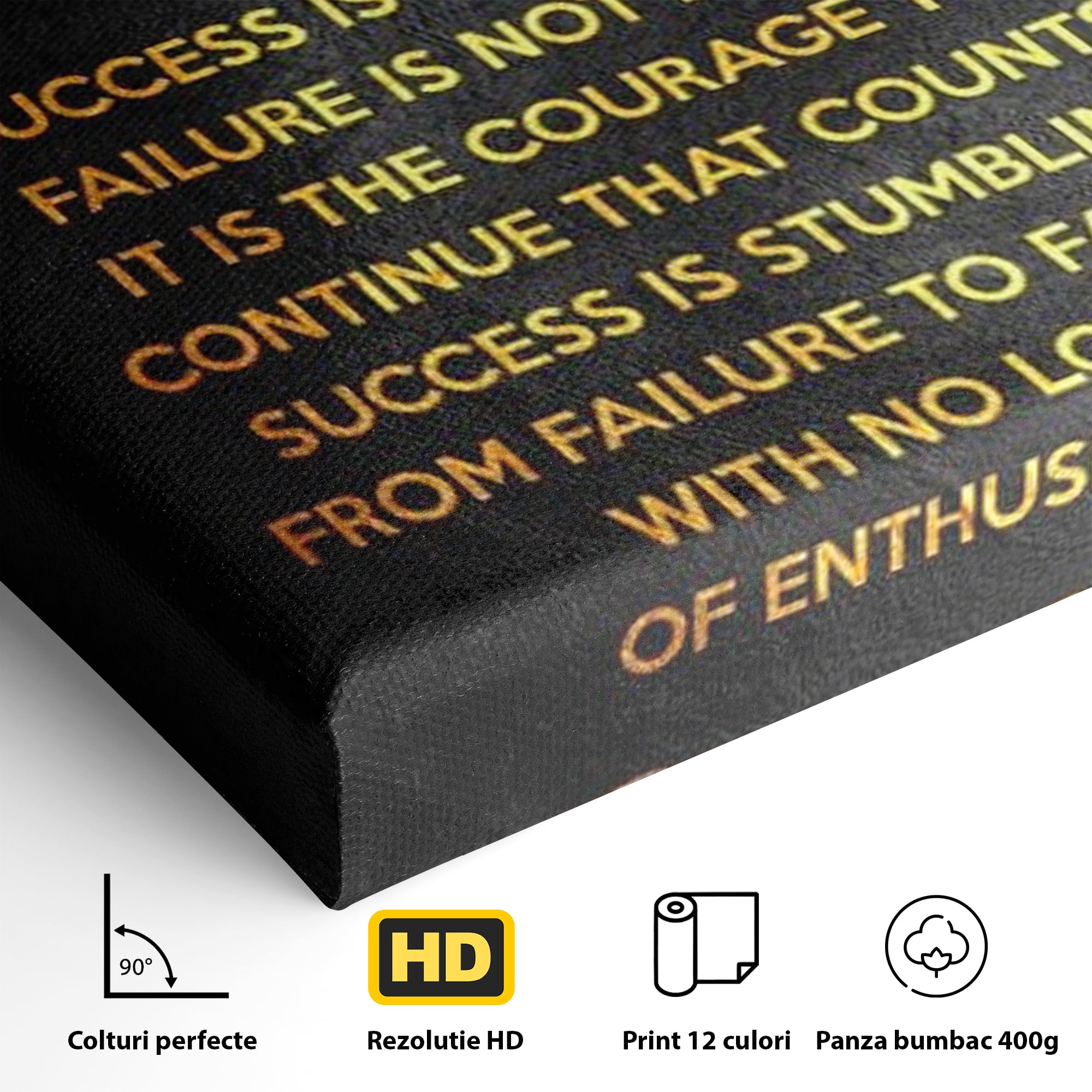 Tablou Canvas Premium LuxCanva® F1033, Gandeste Ca Un Lider , Churchill, Lideri, Motivatie, Perseverenta, Succes, Living Room, Birou, Culori vibrante