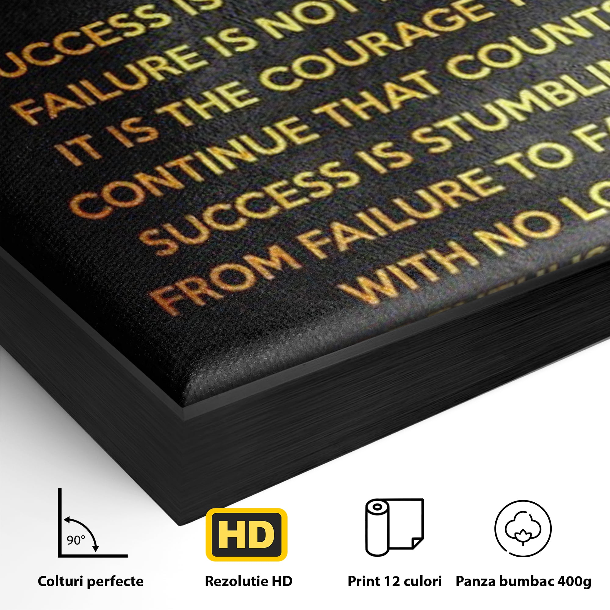 Tablou Canvas Premium LuxCanva® F1033, Gandeste Ca Un Lider , Churchill, Lideri, Motivatie, Perseverenta, Succes, Living Room, Birou, Culori vibrante