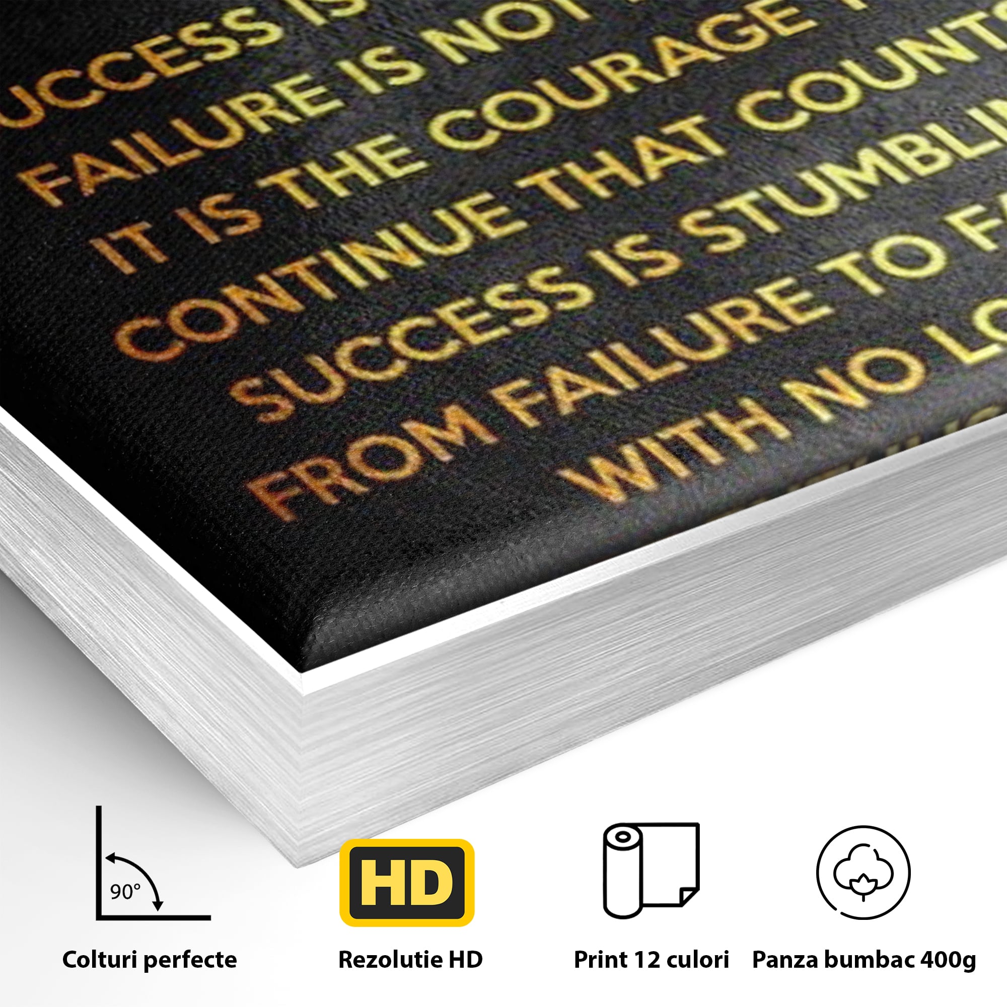 Tablou Canvas Premium LuxCanva® F1033, Gandeste Ca Un Lider , Churchill, Lideri, Motivatie, Perseverenta, Succes, Living Room, Birou, Culori vibrante