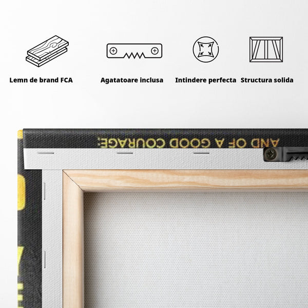 Tablou Canvas Premium LuxCanva® F1034, Incredere Si Protectie Divina , Puternic, Curajos, Victorie, Inspirational, Living Room, Birou, Culori vibrante