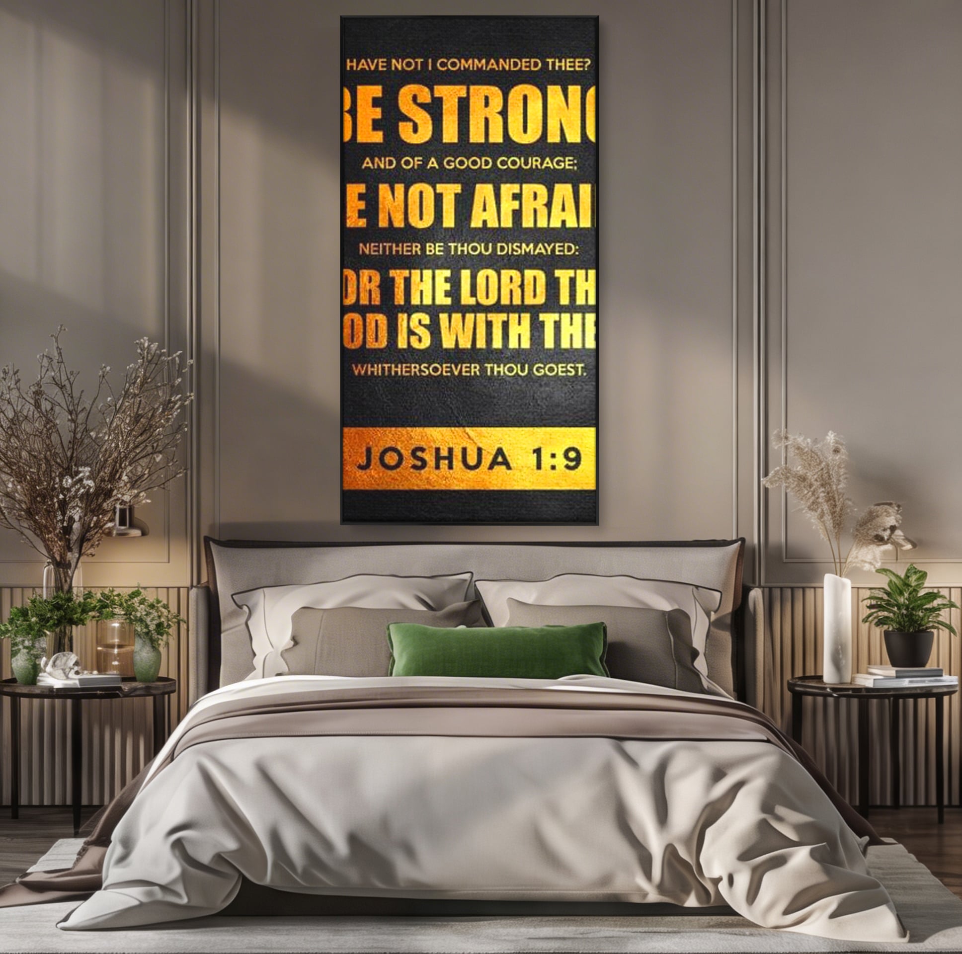 Tablou Canvas Premium LuxCanva® F1034, Incredere Si Protectie Divina , Puternic, Curajos, Victorie, Inspirational, Living Room, Birou, Culori vibrante