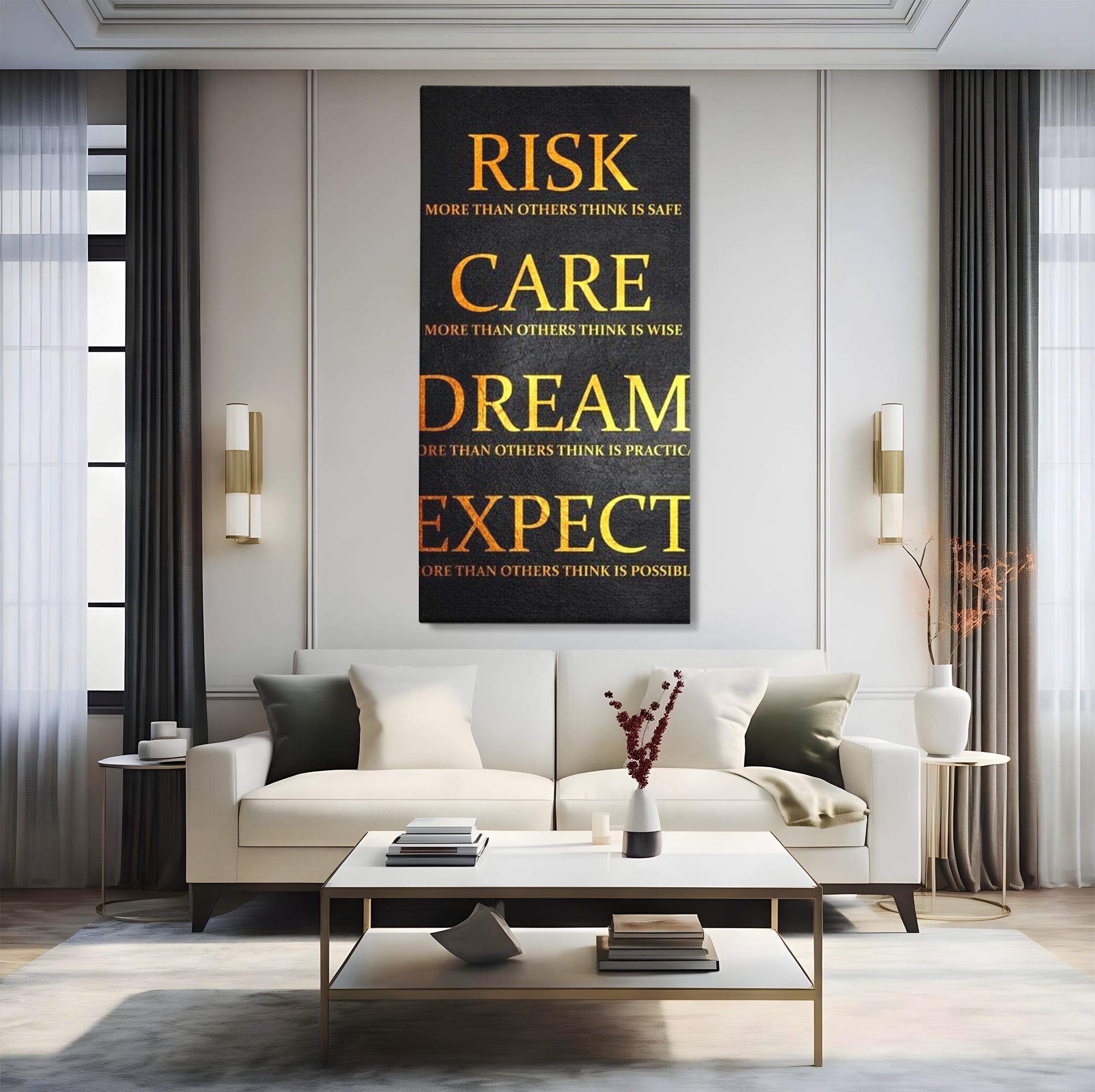 Tablou Canvas Premium LuxCanva® F1035, Mentalitatea Unui Invingator , Motivatie, Visare, Risc, Compasiune, Living Room, Birou, Culori vibrante
