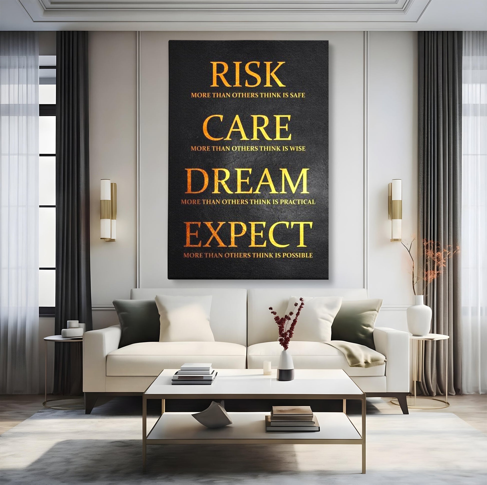 Tablou Canvas Premium LuxCanva® F1035, Mentalitatea Unui Invingator , Motivatie, Visare, Risc, Compasiune, Living Room, Birou, Culori vibrante