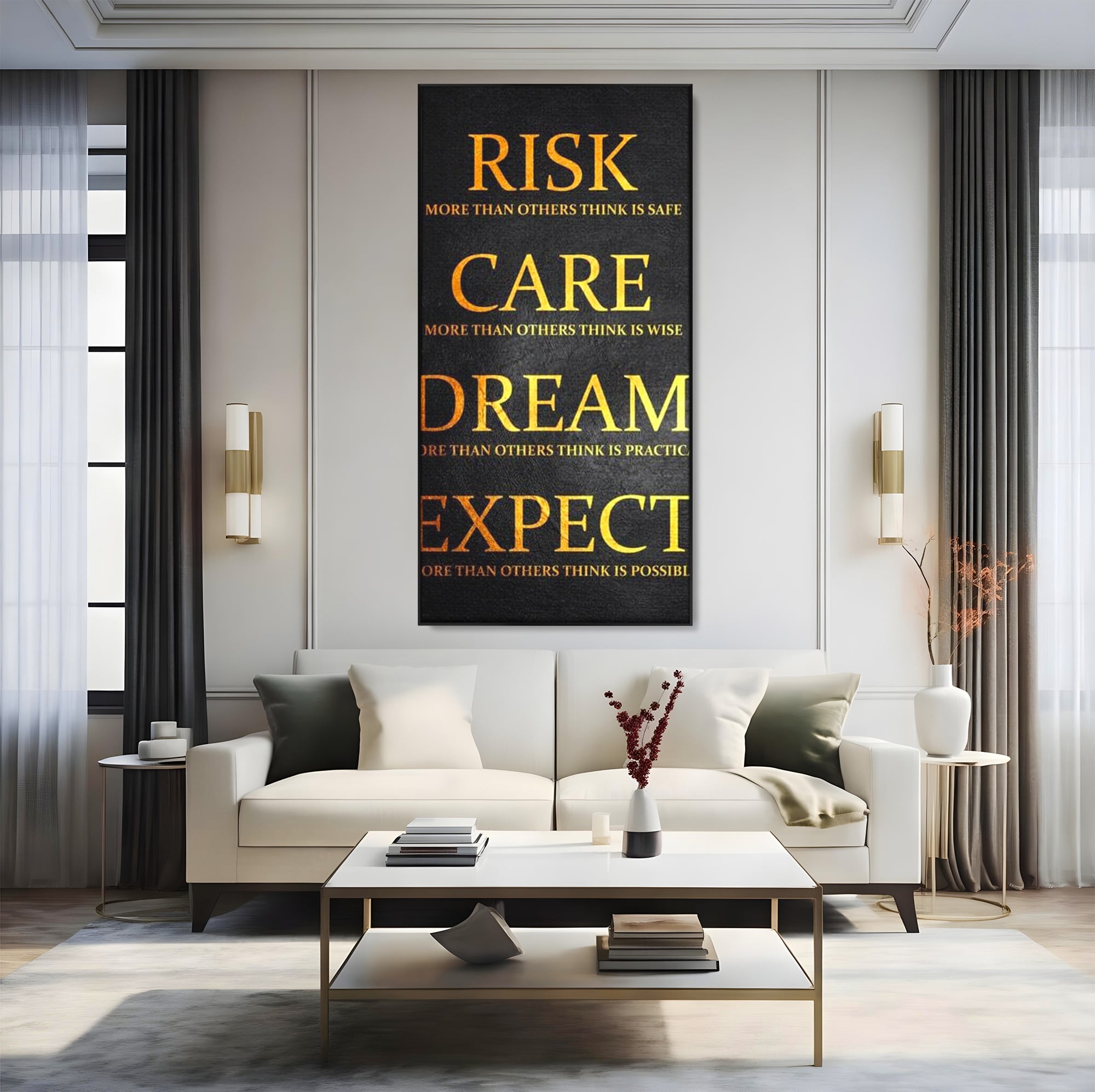 Tablou Canvas Premium LuxCanva® F1035, Mentalitatea Unui Invingator , Motivatie, Visare, Risc, Compasiune, Living Room, Birou, Culori vibrante