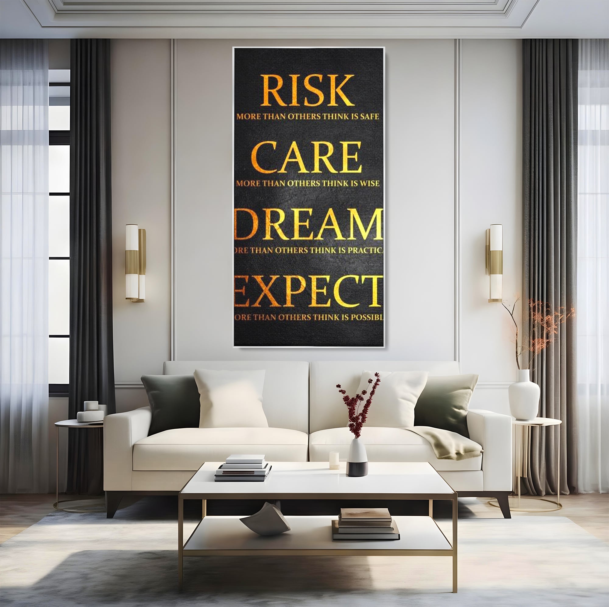Tablou Canvas Premium LuxCanva® F1035, Mentalitatea Unui Invingator , Motivatie, Visare, Risc, Compasiune, Living Room, Birou, Culori vibrante