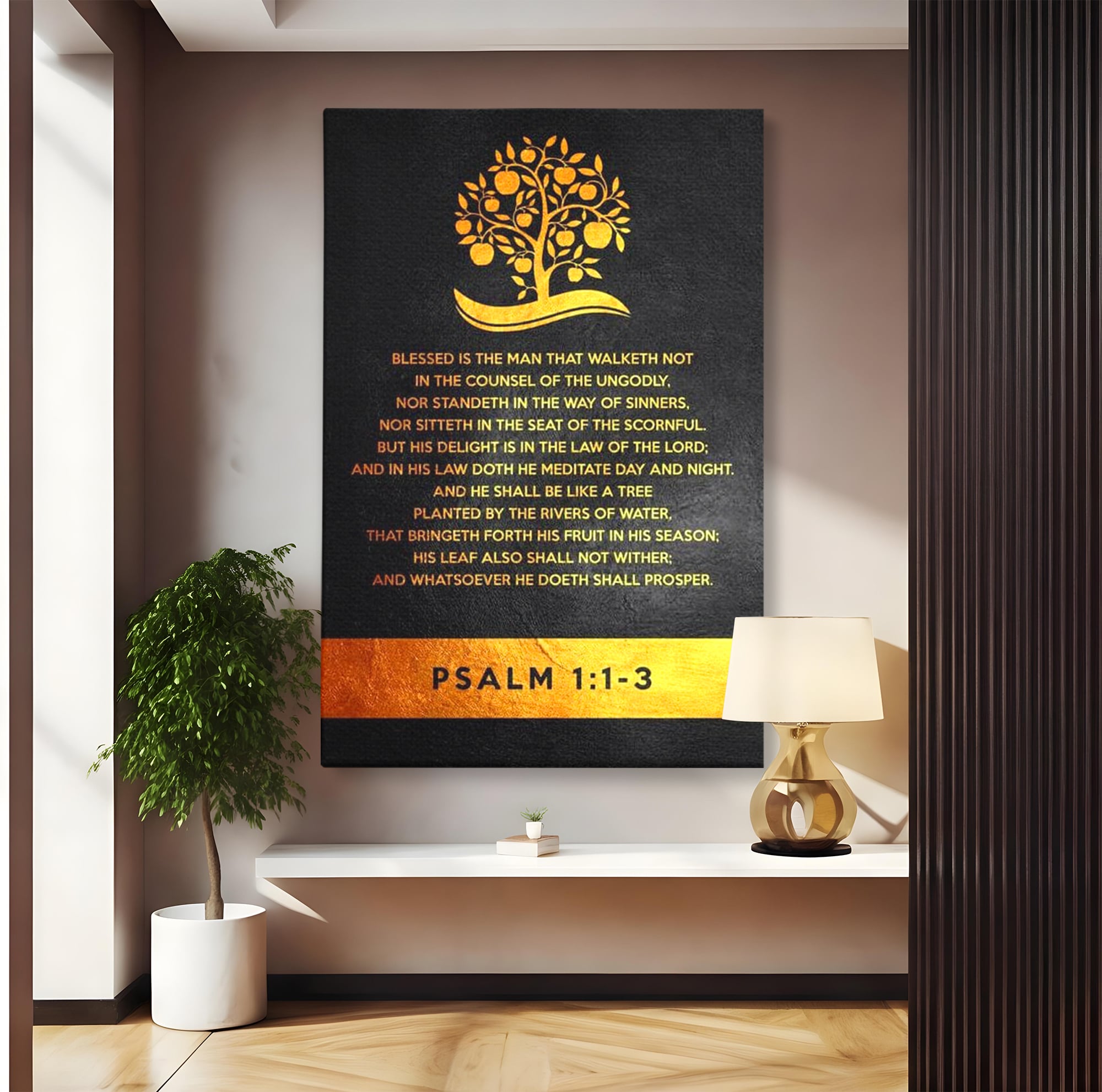 Tablou Canvas Premium LuxCanva® F1036, Dreptatea Aduce Roade , Prosperitate, Copac, Stabilitate, Statornic, Living Room, Birou, Culori vibrante