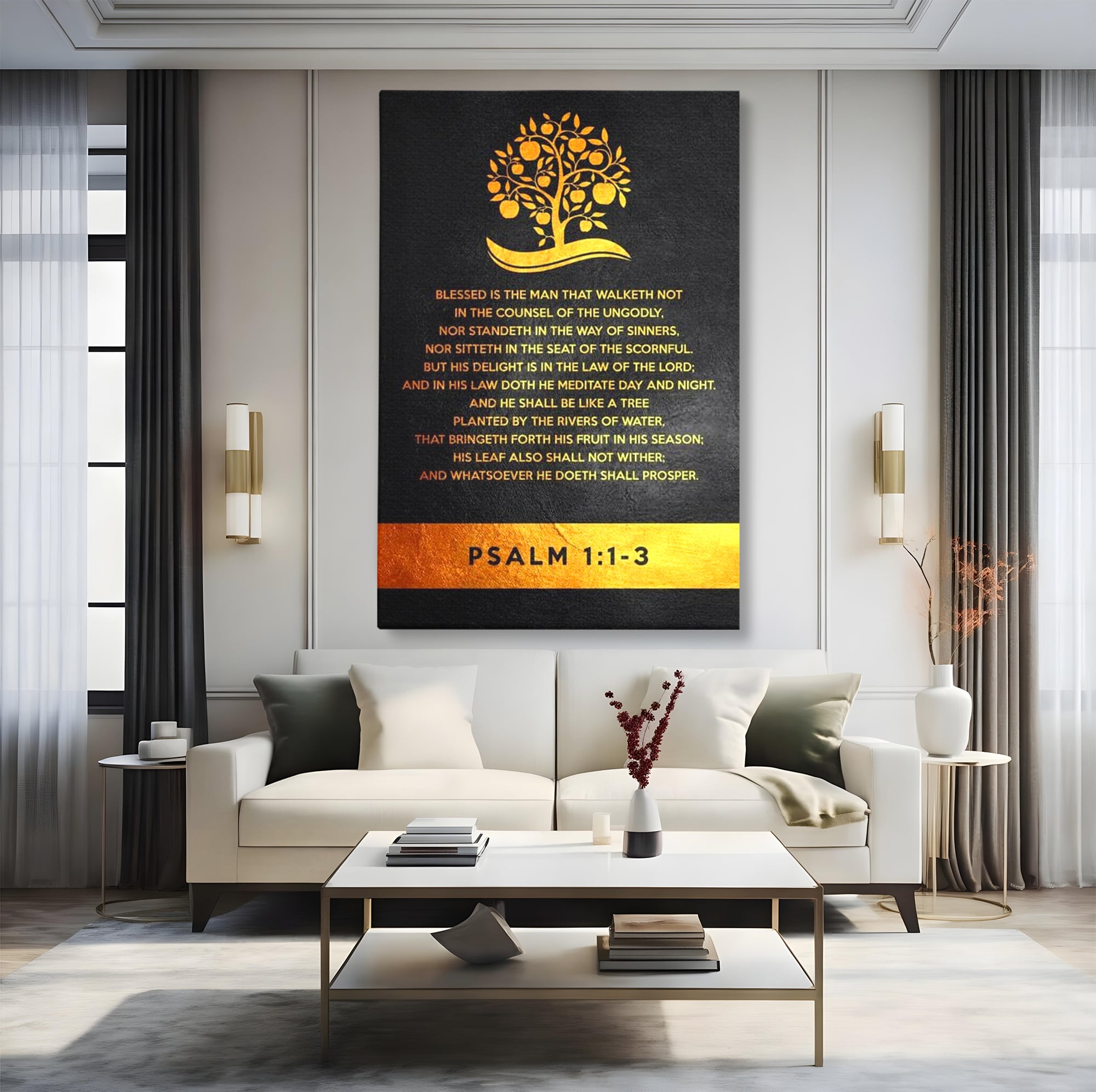 Tablou Canvas Premium LuxCanva® F1036, Dreptatea Aduce Roade , Prosperitate, Copac, Stabilitate, Statornic, Living Room, Birou, Culori vibrante