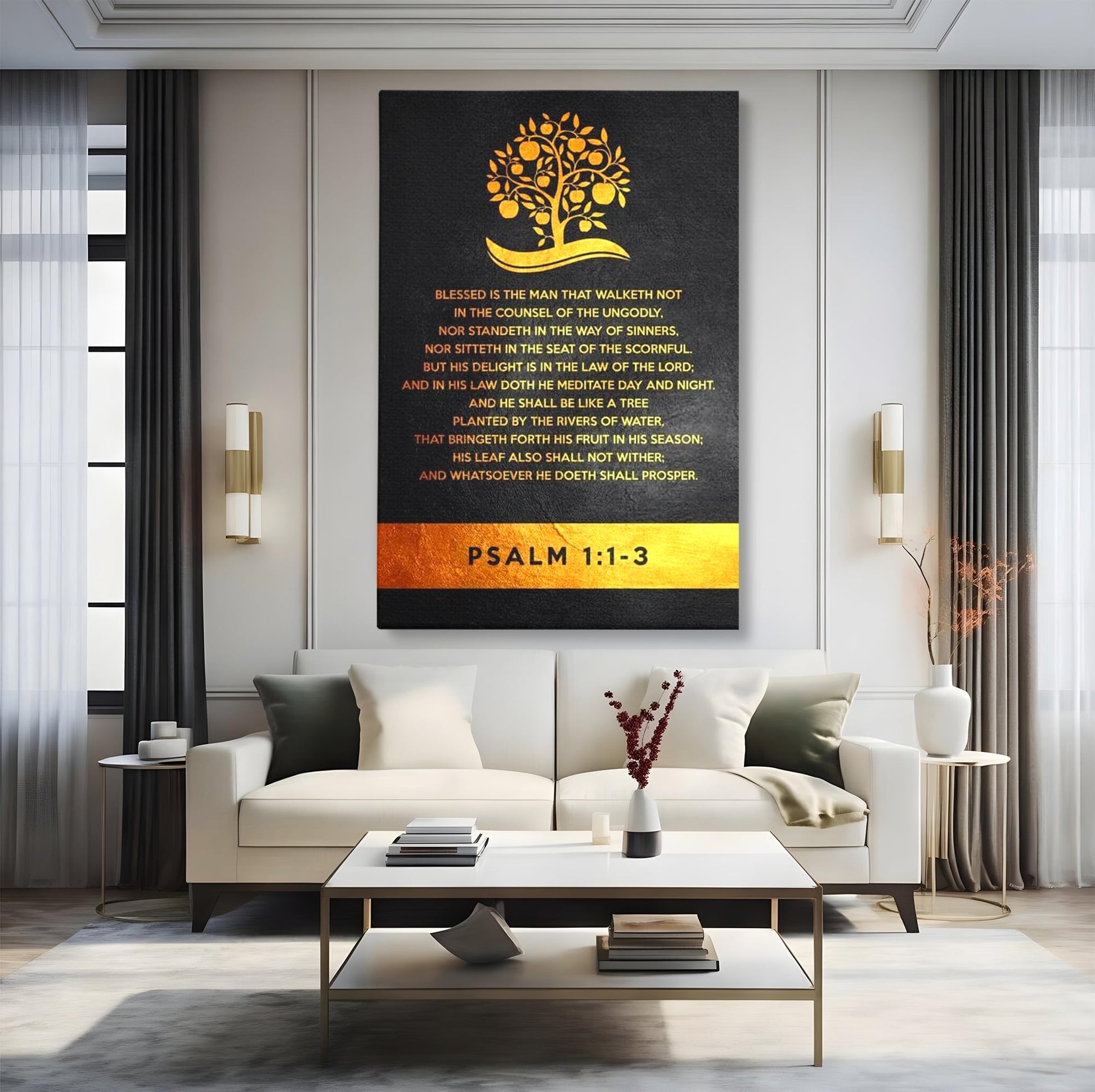 Tablou Canvas Premium LuxCanva® F1036, Dreptatea Aduce Roade , Prosperitate, Copac, Stabilitate, Statornic, Living Room, Birou, Culori vibrante