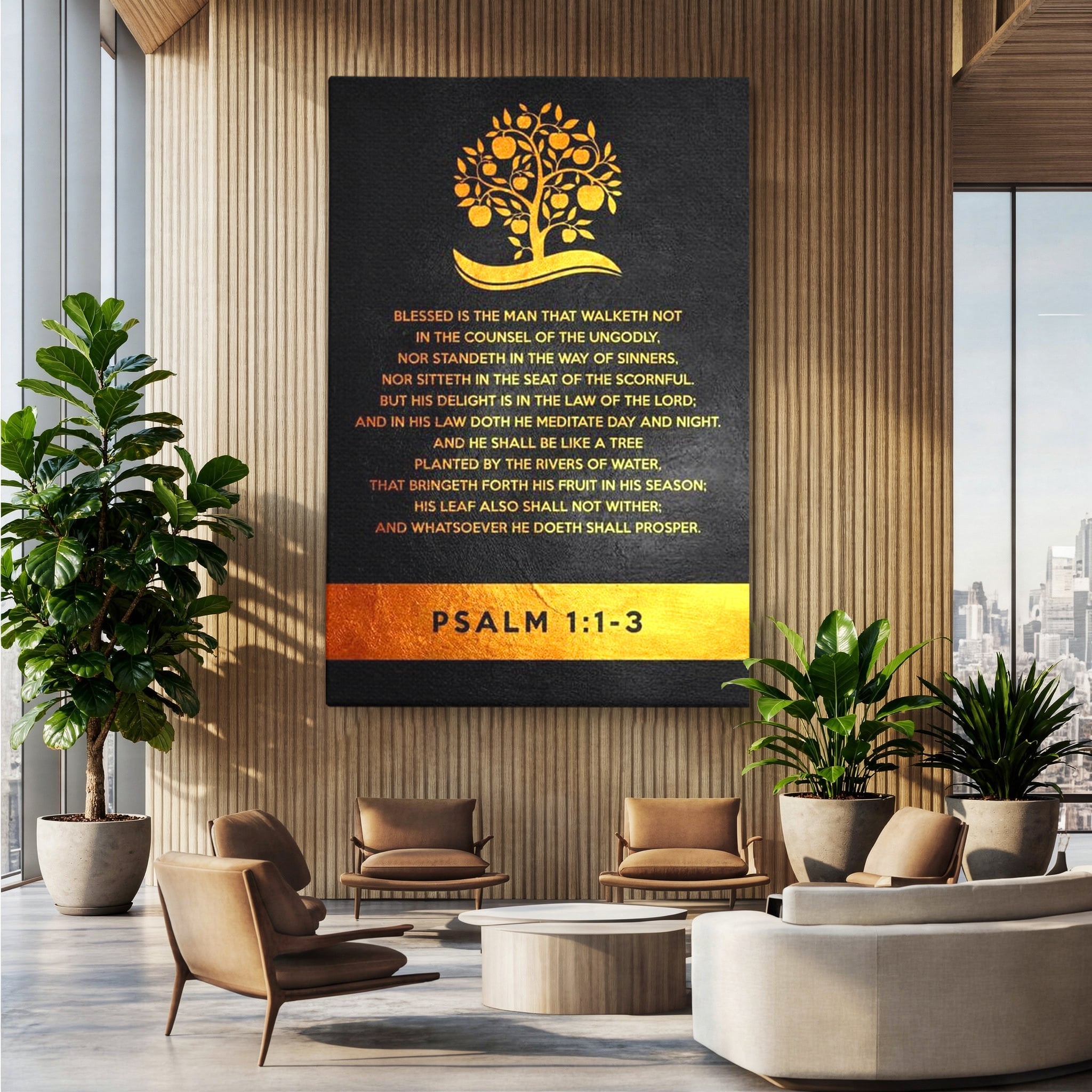 Tablou Canvas Premium LuxCanva® F1036, Dreptatea Aduce Roade , Prosperitate, Copac, Stabilitate, Statornic, Living Room, Birou, Culori vibrante