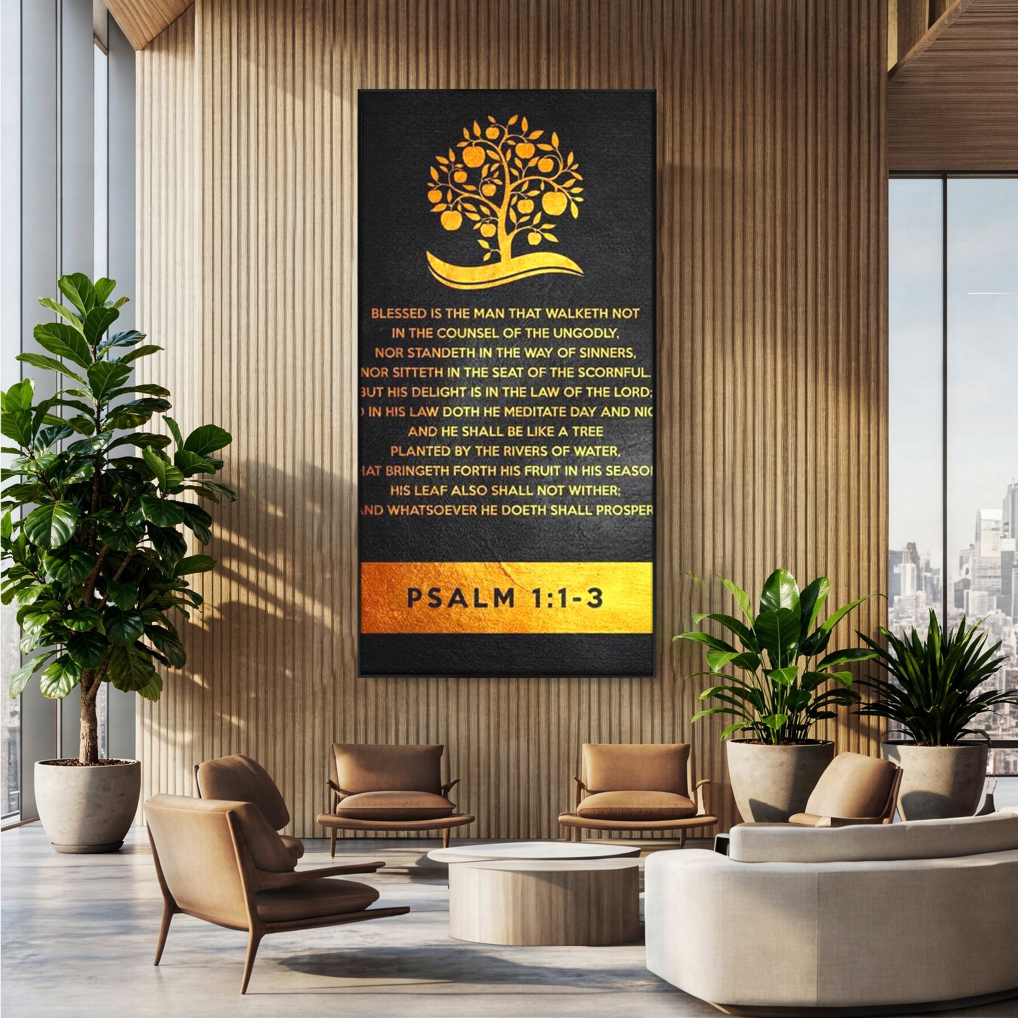 Tablou Canvas Premium LuxCanva® F1036, Dreptatea Aduce Roade , Prosperitate, Copac, Stabilitate, Statornic, Living Room, Birou, Culori vibrante