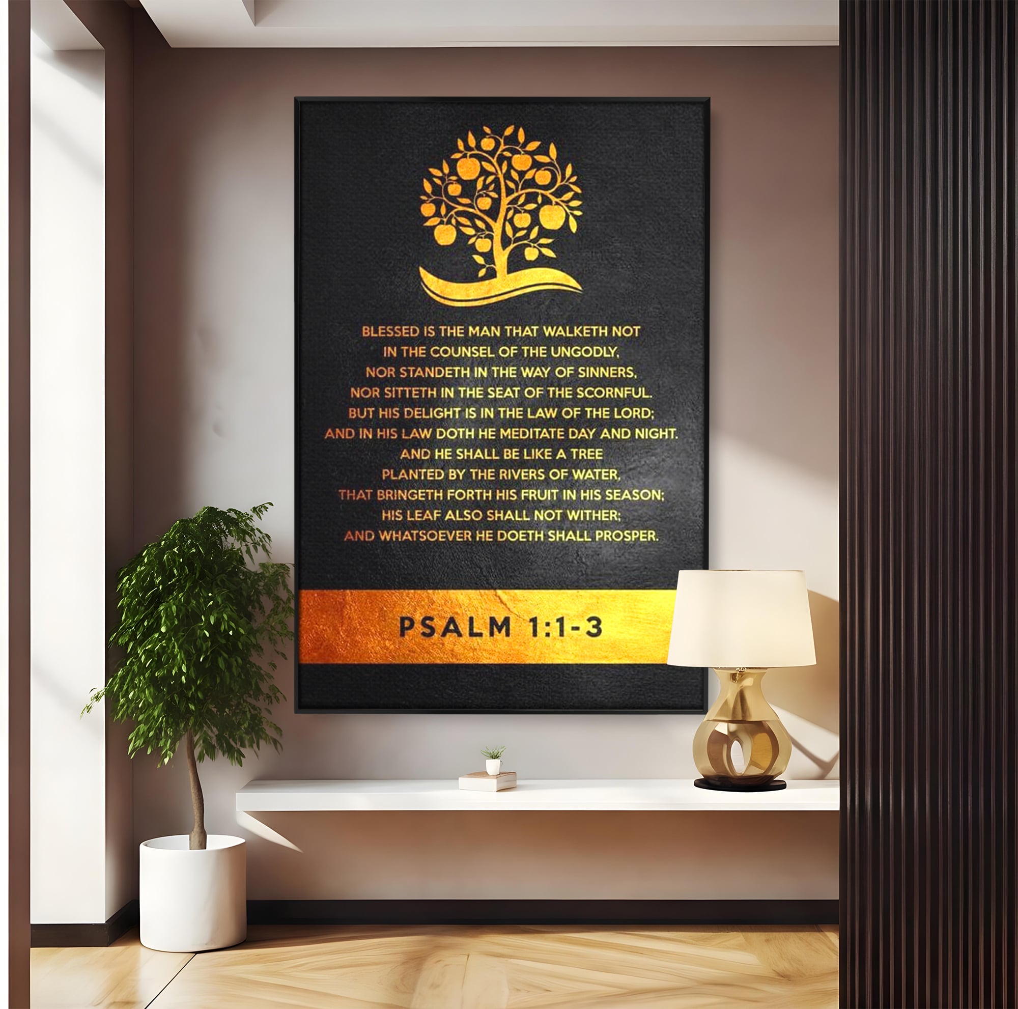Tablou Canvas Premium LuxCanva® F1036, Dreptatea Aduce Roade , Prosperitate, Copac, Stabilitate, Statornic, Living Room, Birou, Culori vibrante