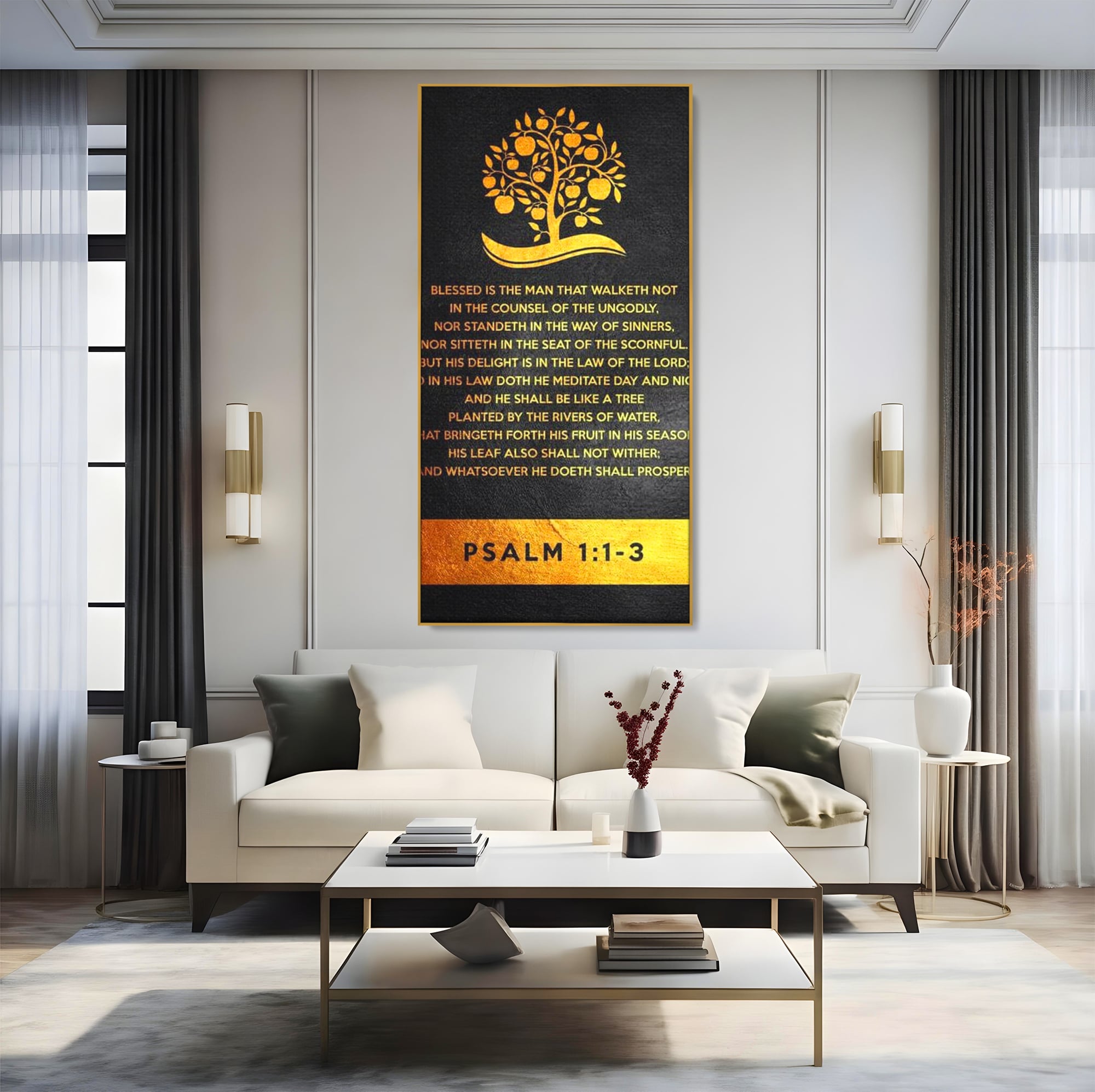 Tablou Canvas Premium LuxCanva® F1036, Dreptatea Aduce Roade , Prosperitate, Copac, Stabilitate, Statornic, Living Room, Birou, Culori vibrante