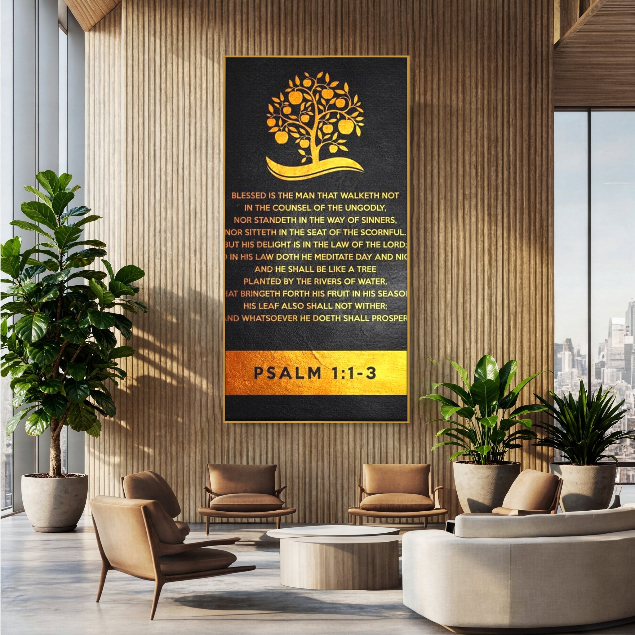 Tablou Canvas Premium LuxCanva® F1036, Dreptatea Aduce Roade , Prosperitate, Copac, Stabilitate, Statornic, Living Room, Birou, Culori vibrante