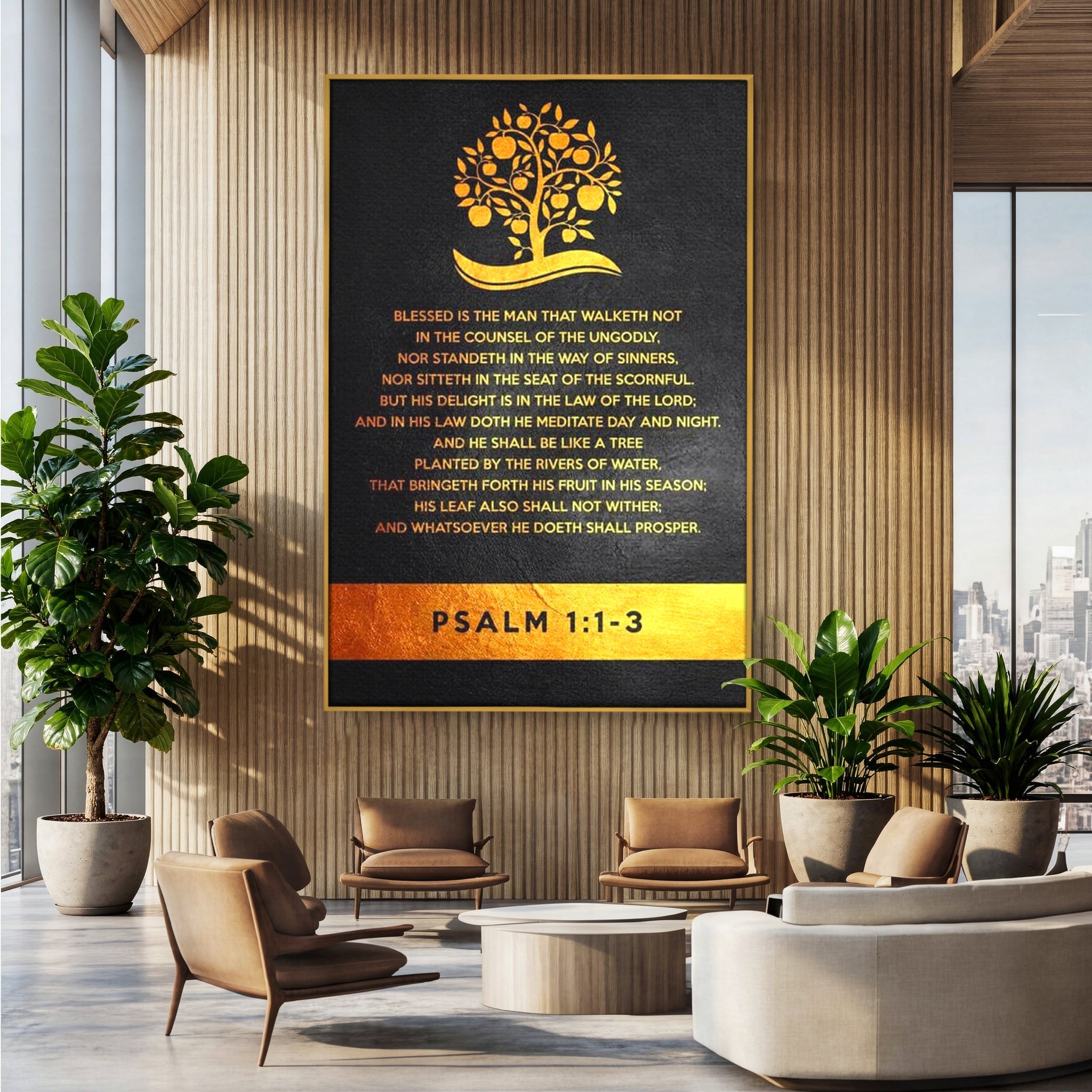 Tablou Canvas Premium LuxCanva® F1036, Dreptatea Aduce Roade , Prosperitate, Copac, Stabilitate, Statornic, Living Room, Birou, Culori vibrante
