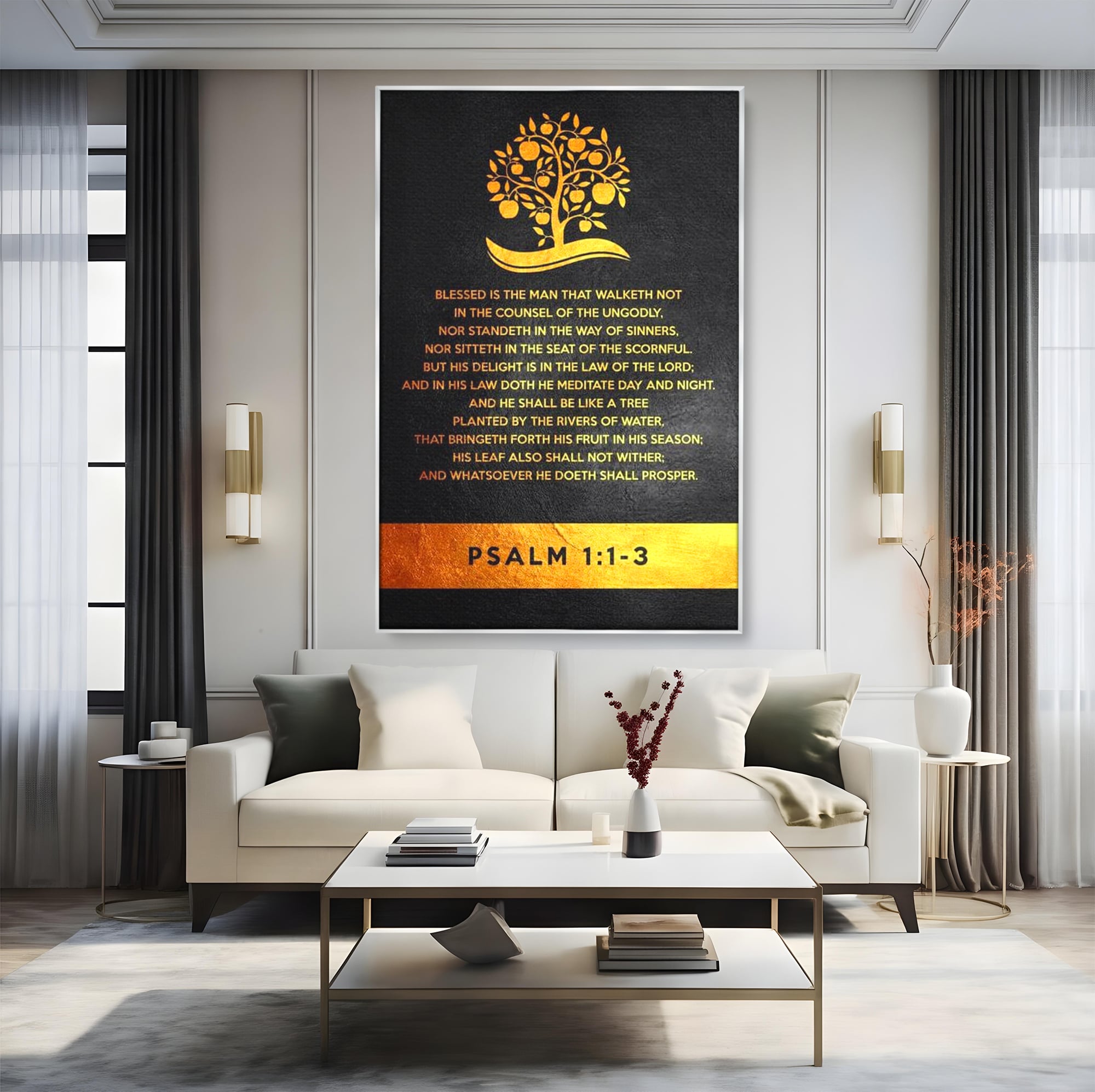 Tablou Canvas Premium LuxCanva® F1036, Dreptatea Aduce Roade , Prosperitate, Copac, Stabilitate, Statornic, Living Room, Birou, Culori vibrante