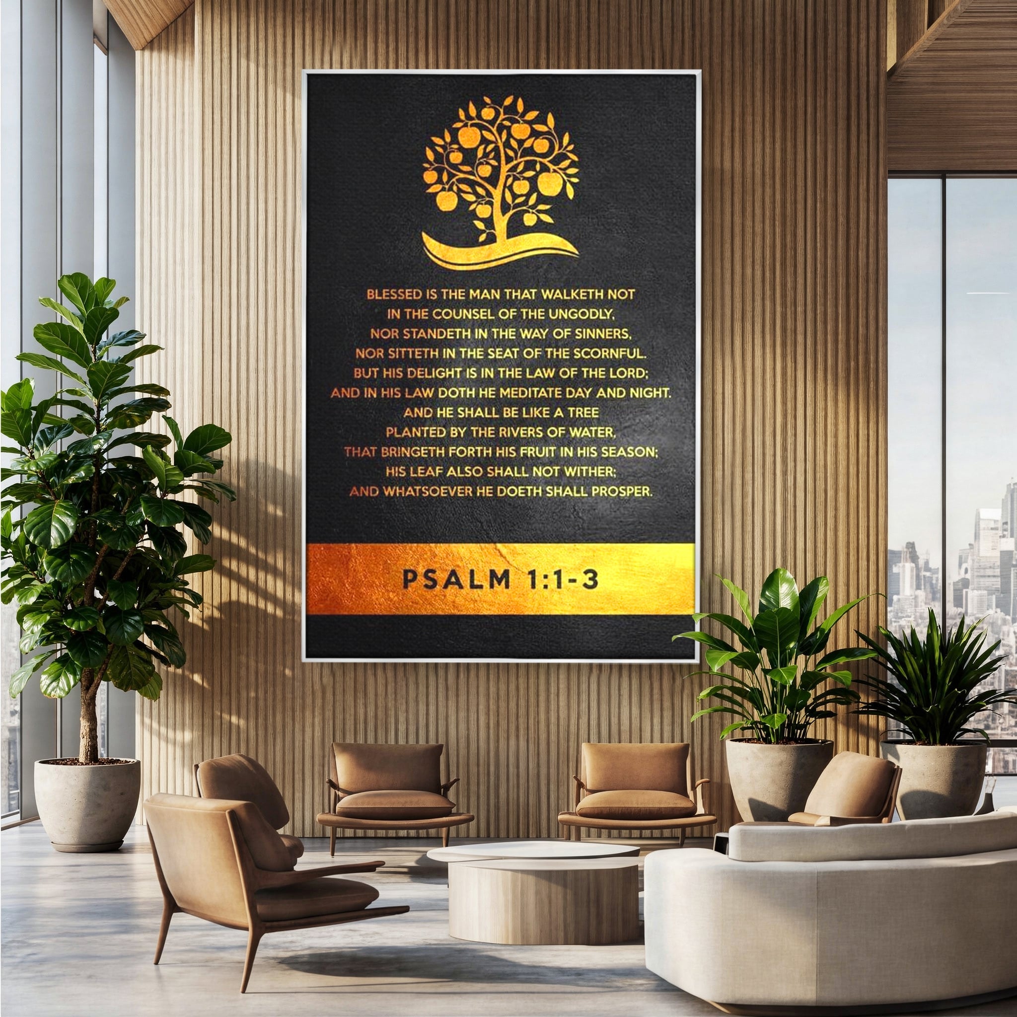 Tablou Canvas Premium LuxCanva® F1036, Dreptatea Aduce Roade , Prosperitate, Copac, Stabilitate, Statornic, Living Room, Birou, Culori vibrante
