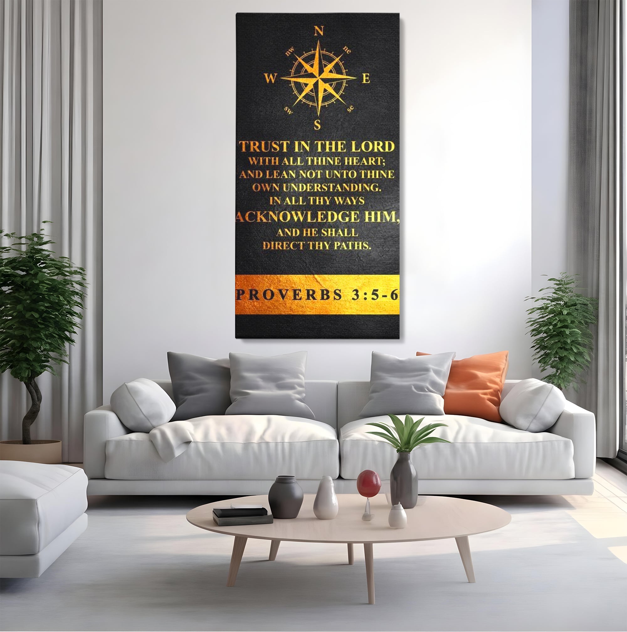 Tablou Canvas Premium LuxCanva® F1037, Urmeaza Busola Divina , Busola, Credinta, Cale, Arta, Religie, Viata, Living Room, Birou, Culori vibrante