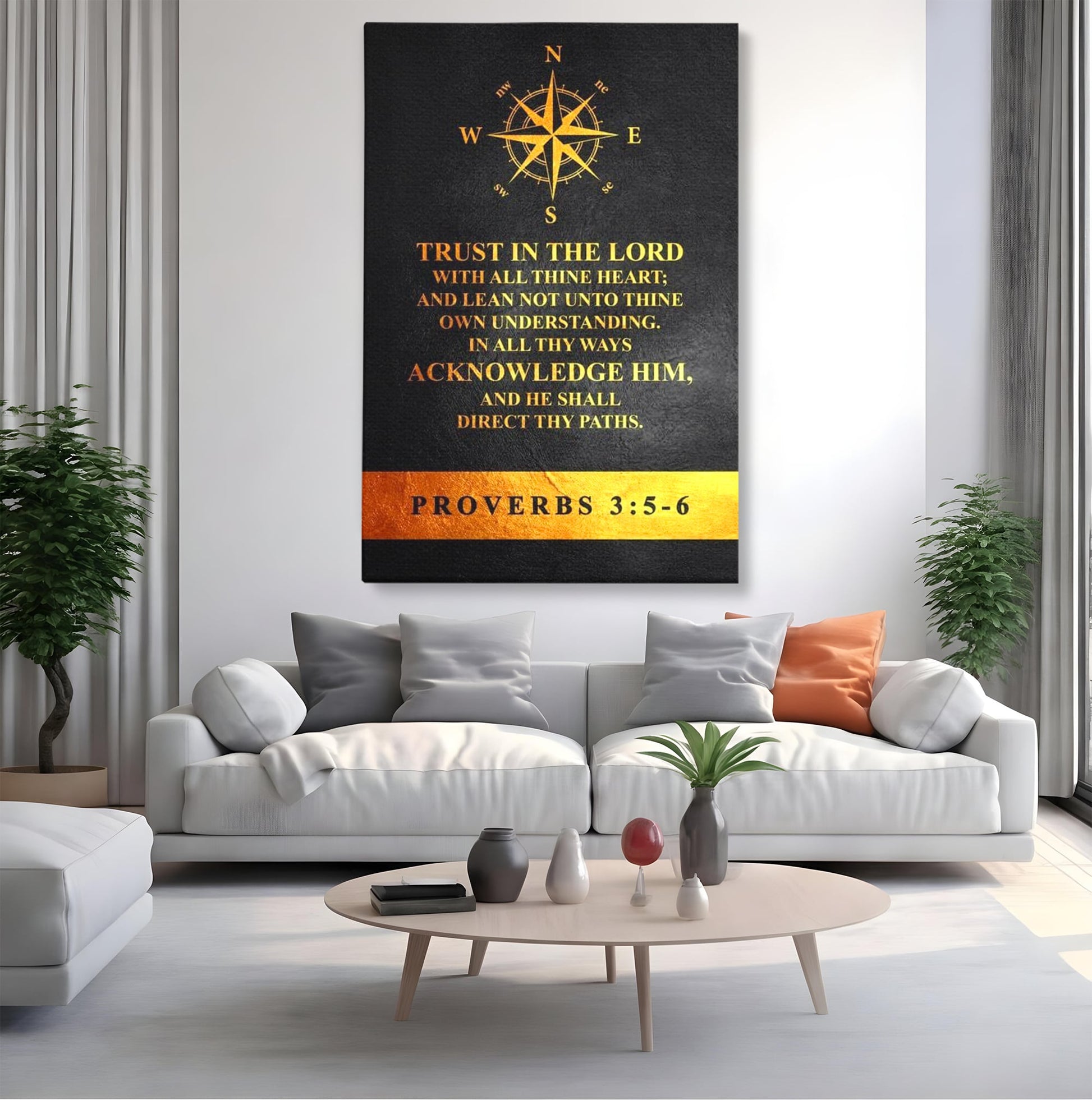 Tablou Canvas Premium LuxCanva® F1037, Urmeaza Busola Divina , Busola, Credinta, Cale, Arta, Religie, Viata, Living Room, Birou, Culori vibrante
