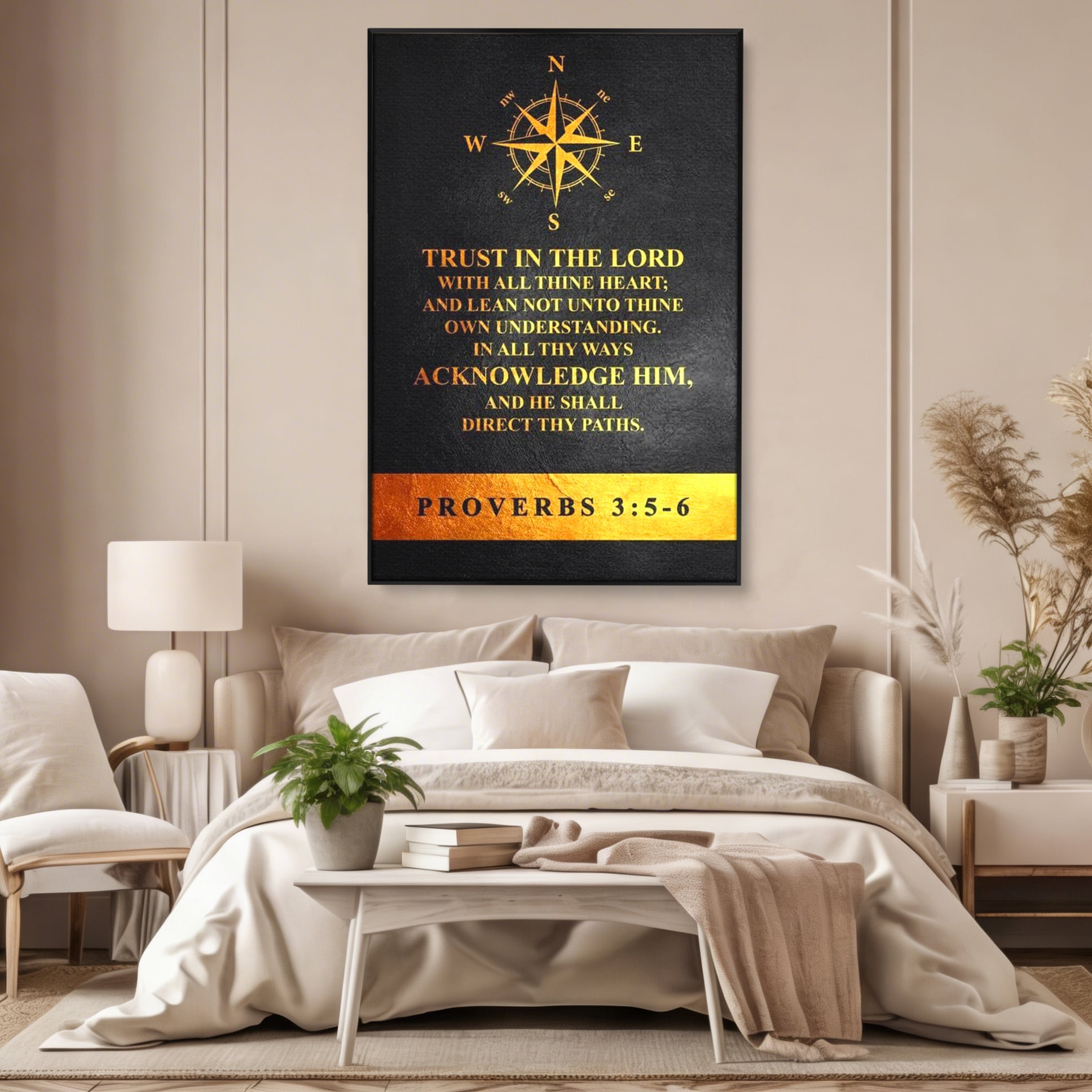 Tablou Canvas Premium LuxCanva® F1037, Urmeaza Busola Divina , Busola, Credinta, Cale, Arta, Religie, Viata, Living Room, Birou, Culori vibrante