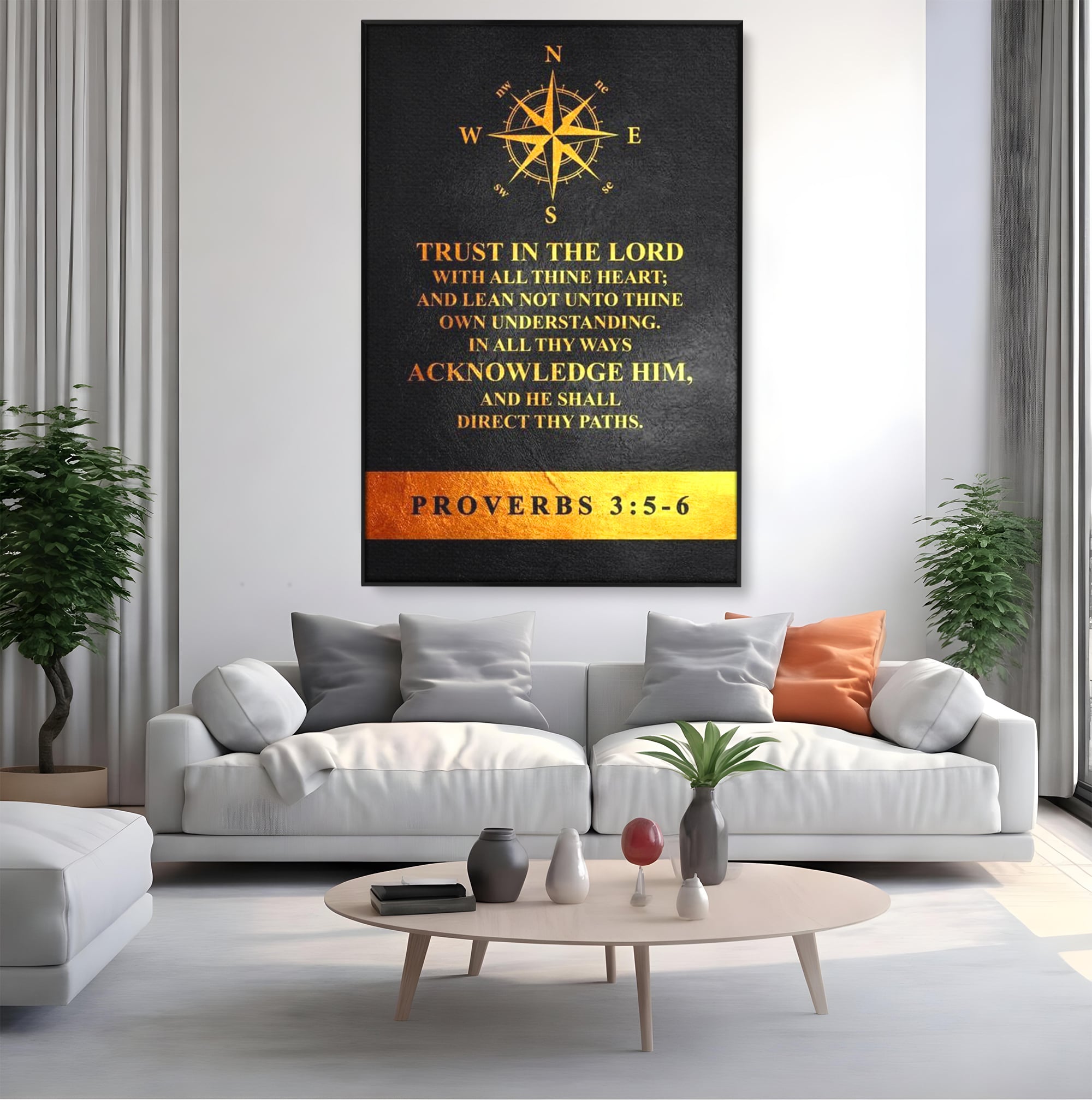 Tablou Canvas Premium LuxCanva® F1037, Urmeaza Busola Divina , Busola, Credinta, Cale, Arta, Religie, Viata, Living Room, Birou, Culori vibrante