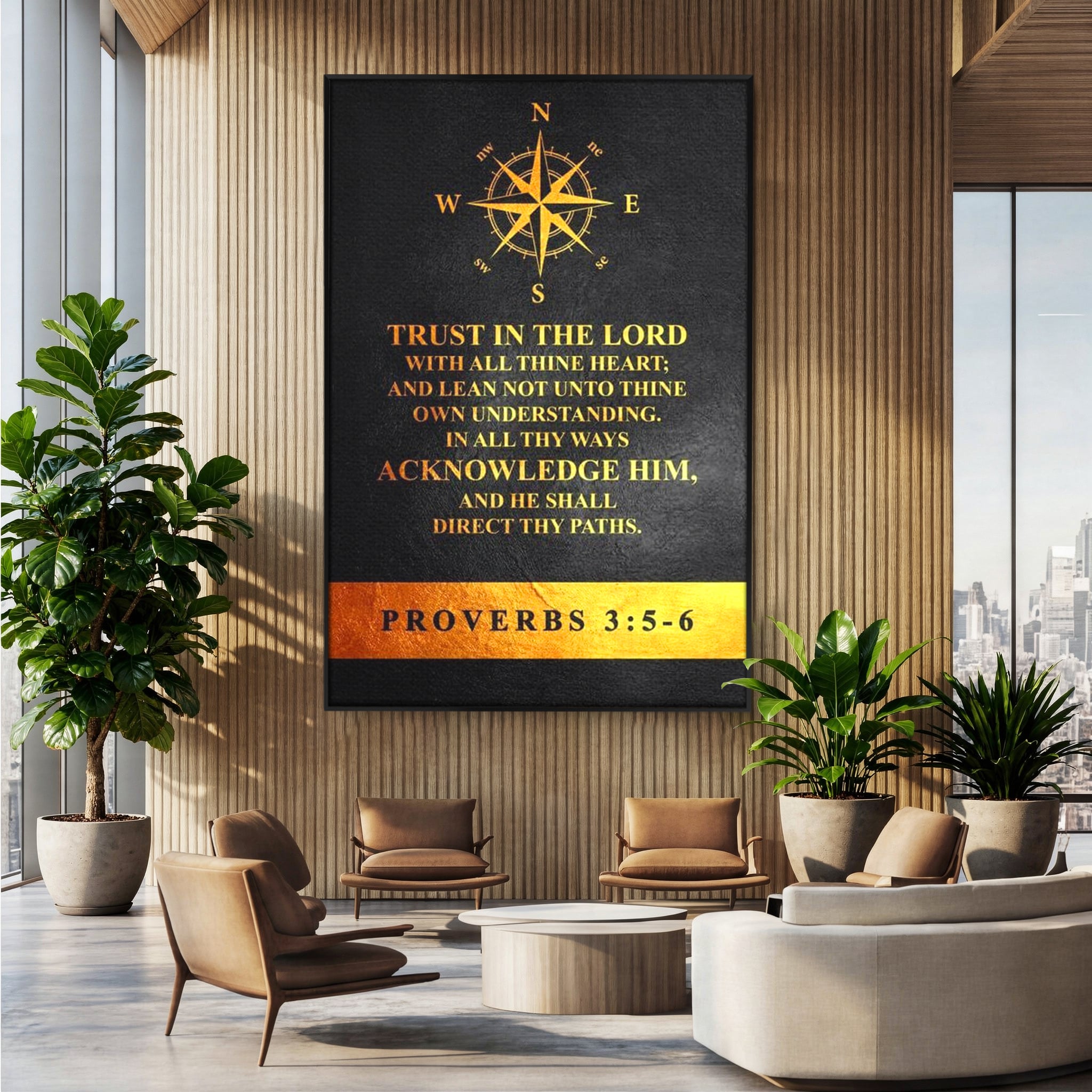 Tablou Canvas Premium LuxCanva® F1037, Urmeaza Busola Divina , Busola, Credinta, Cale, Arta, Religie, Viata, Living Room, Birou, Culori vibrante