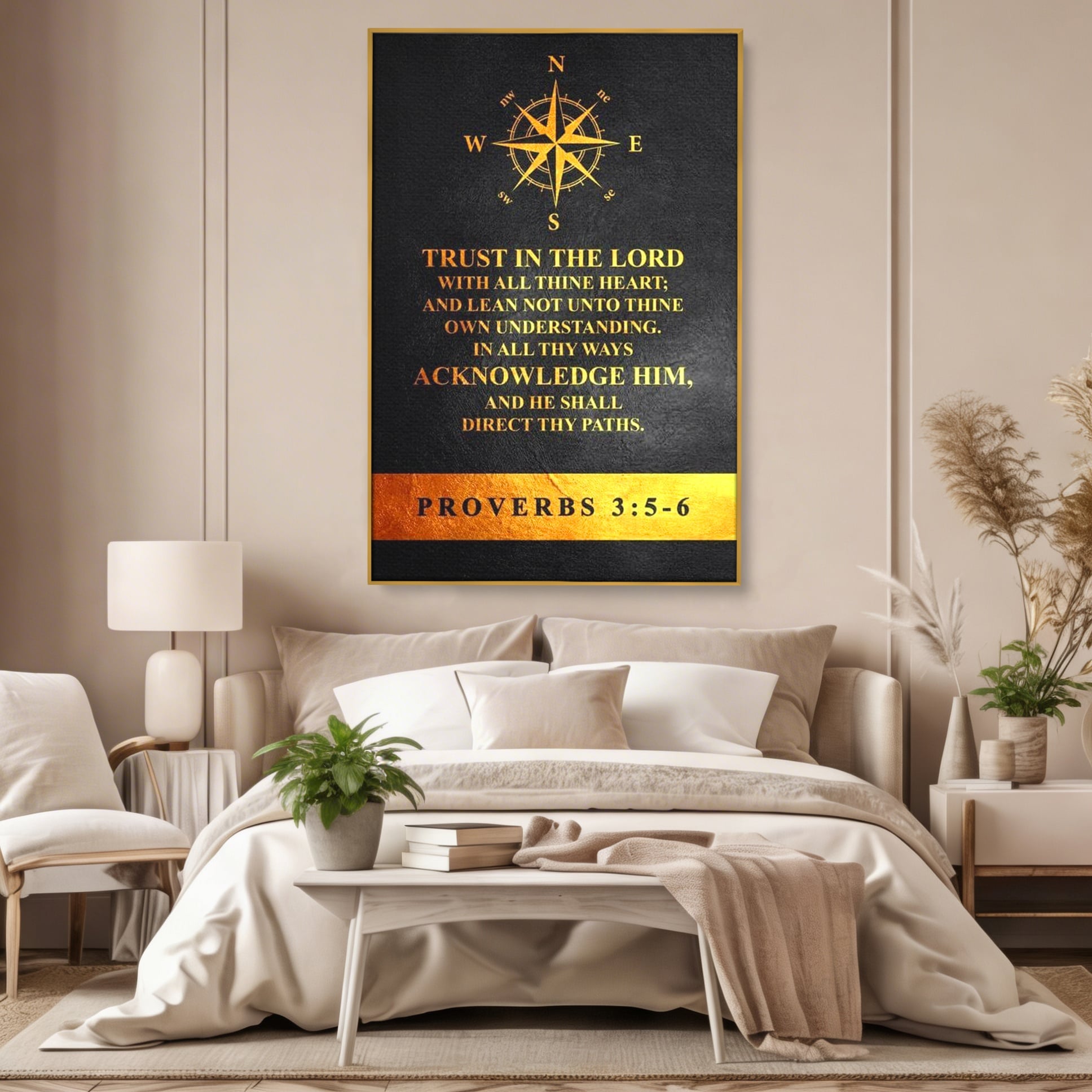 Tablou Canvas Premium LuxCanva® F1037, Urmeaza Busola Divina , Busola, Credinta, Cale, Arta, Religie, Viata, Living Room, Birou, Culori vibrante