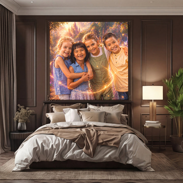 Tablou Personalizat Fantasy Magic | Cupluri / copii | Patrat