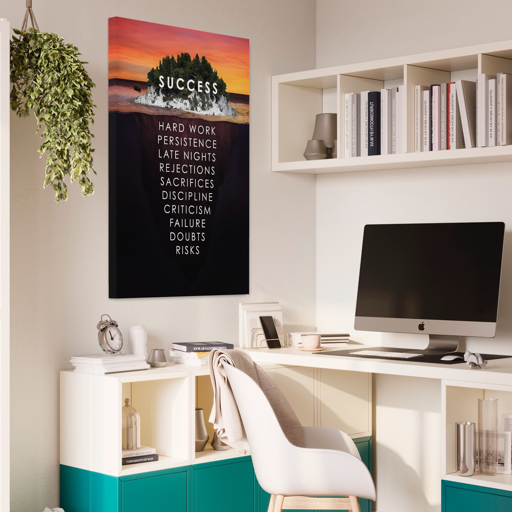 Tablou Canvas Premium LuxCanva® A1140, Insula Succesului , Disciplina, Sacrificii, Munca, Culori Vibrante