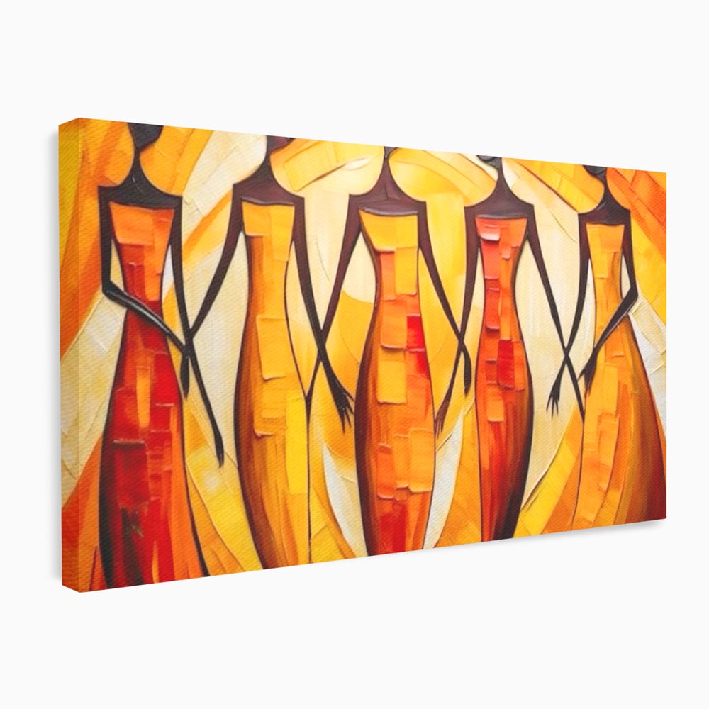 Tablou Canvas Premium LuxCanva® G1001, Armonie Feminina ,  Femei, Prietenie, Solidaritate, Dans, Emotie, Conexiune, Living, Dormitor, Culori vibrante