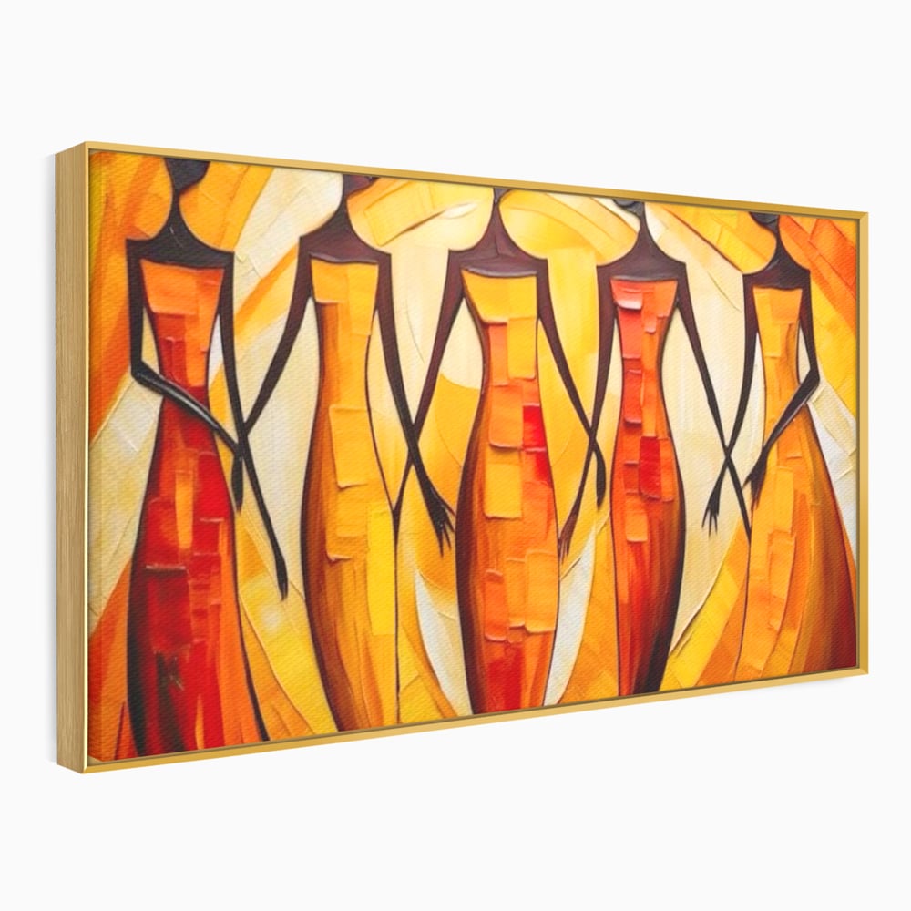 Tablou Canvas Premium LuxCanva® G1001, Armonie Feminina ,  Femei, Prietenie, Solidaritate, Dans, Emotie, Conexiune, Living, Dormitor, Culori vibrante
