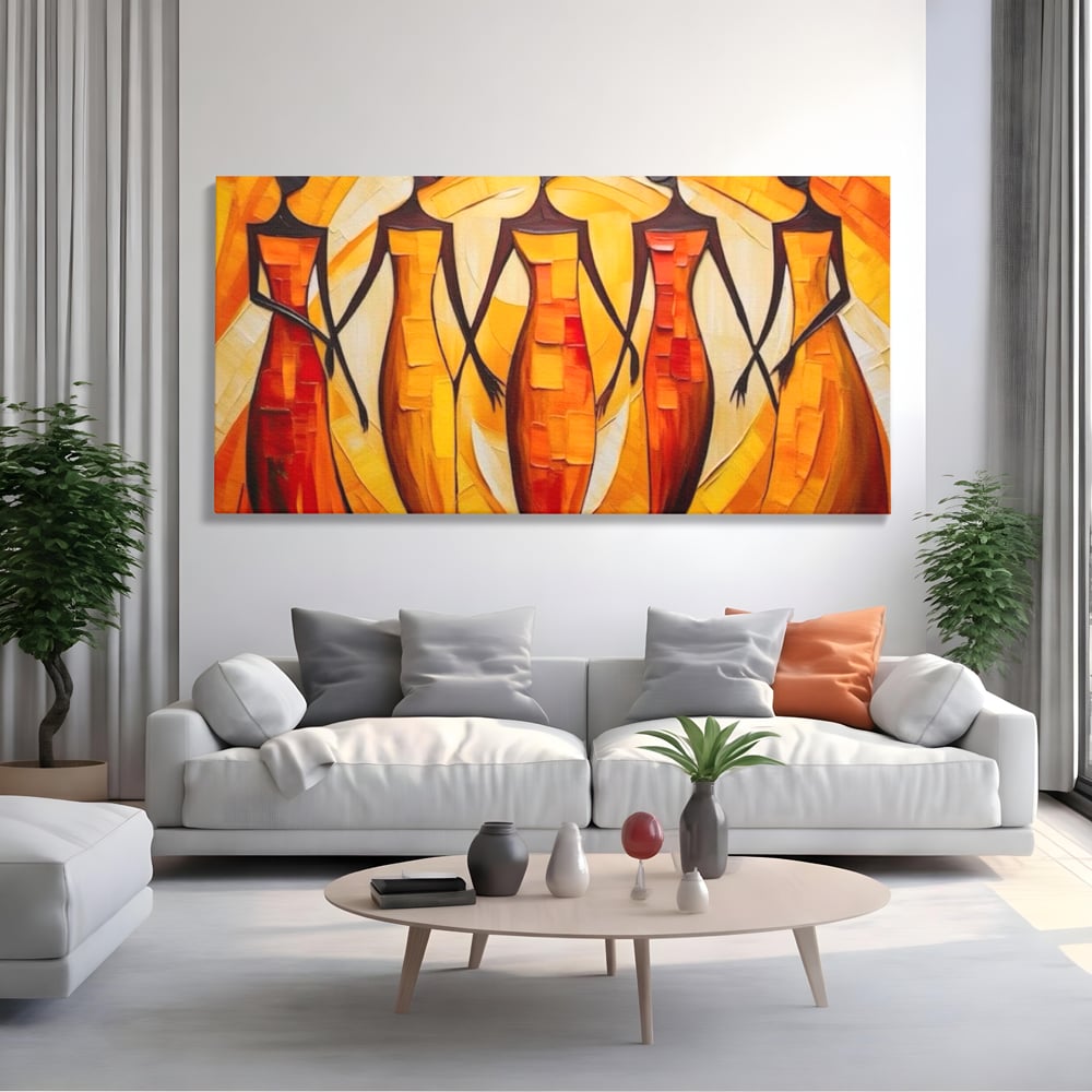 Tablou Canvas Premium LuxCanva® G1001, Armonie Feminina ,  Femei, Prietenie, Solidaritate, Dans, Emotie, Conexiune, Living, Dormitor, Culori vibrante